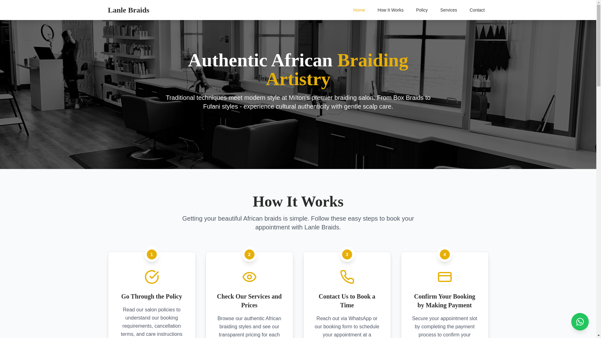 website screenshot of https://lanlebraids.com/