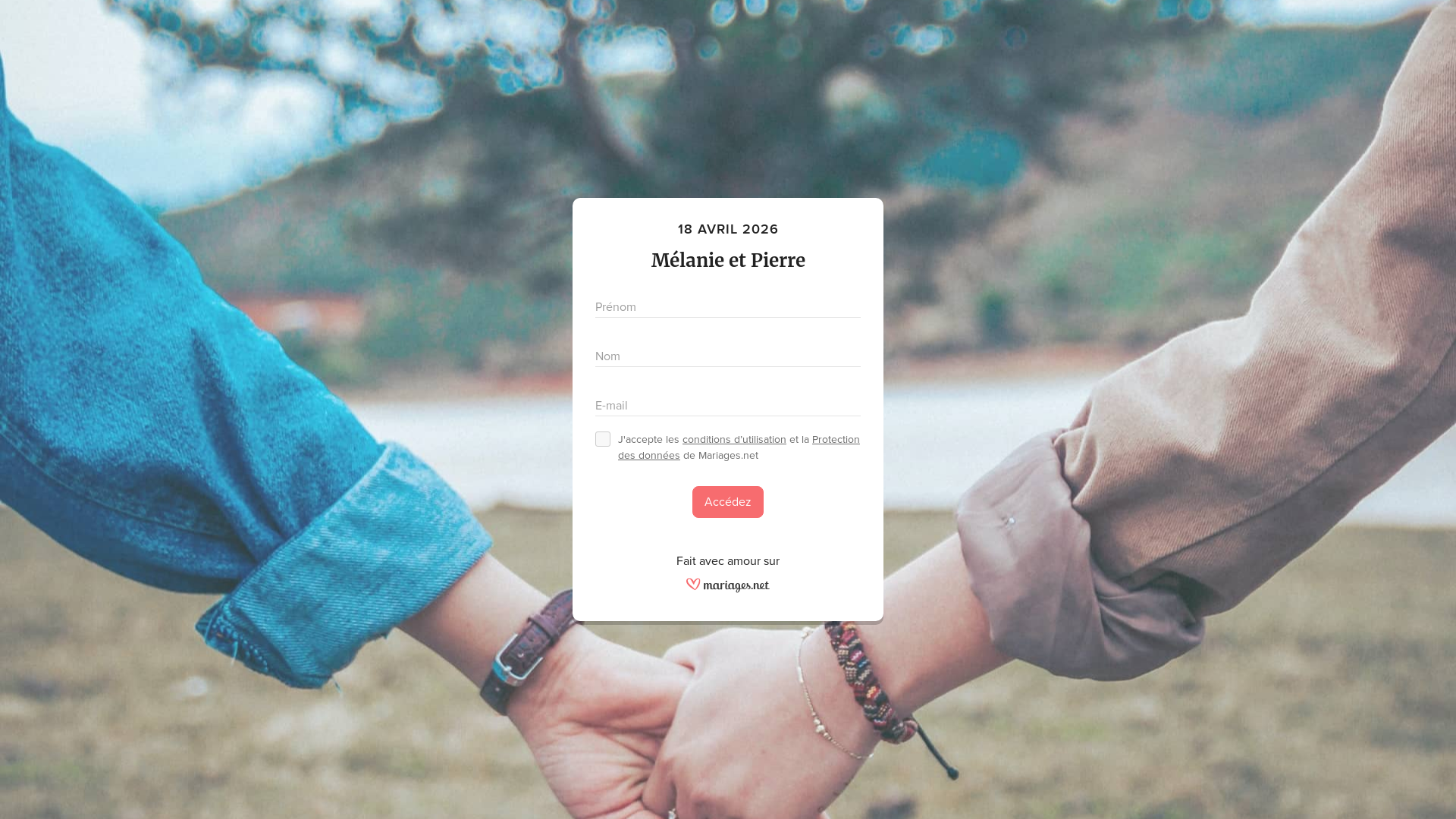 website screenshot of https://pierreetmelanie.com/