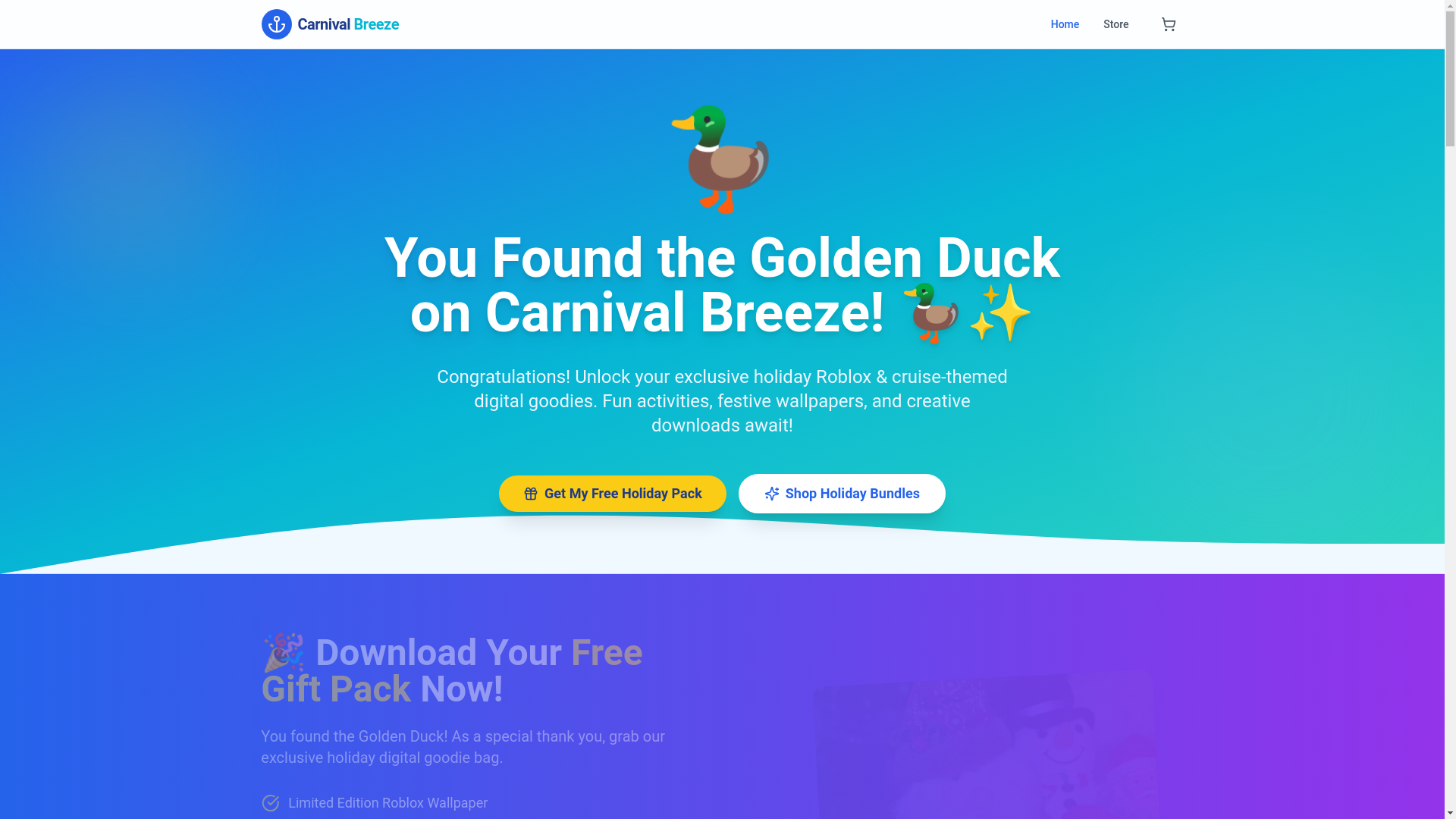 website screenshot of https://carnivalduckhunt.com/