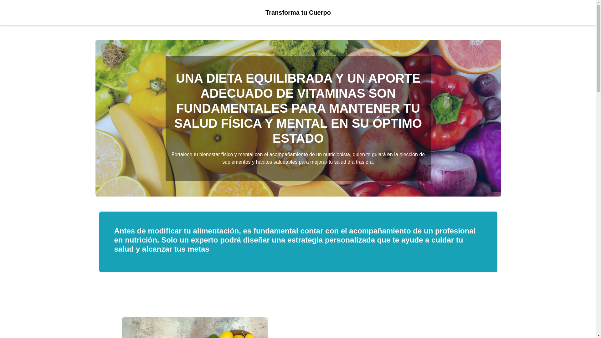 website screenshot of https://transformatucuerpocenter.com/