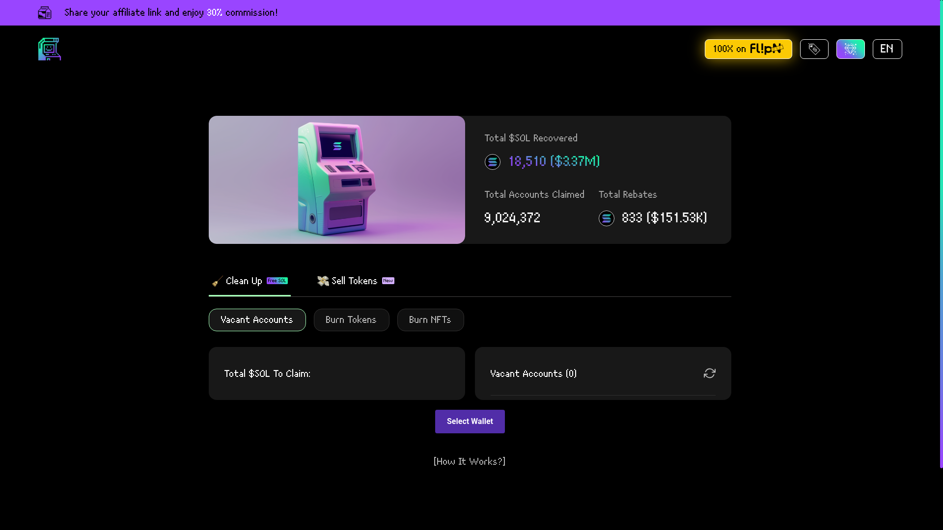 website screenshot of https://solrecover.xyz/