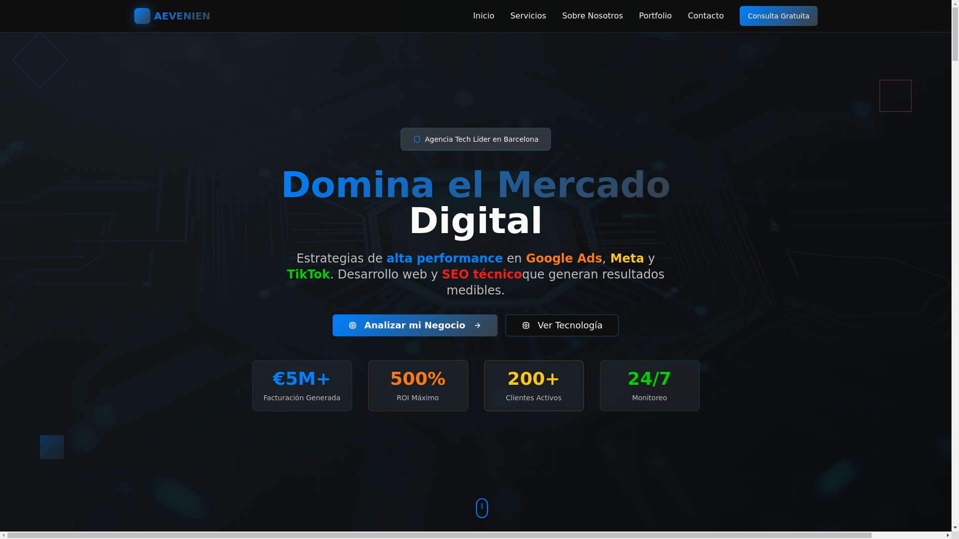 website screenshot of https://aeveniensl.com/