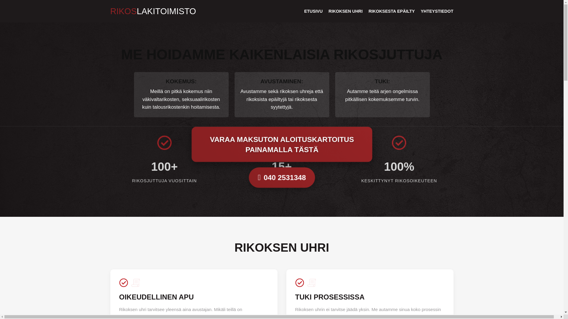 website screenshot of https://lakimies-hyvinkaa.net/