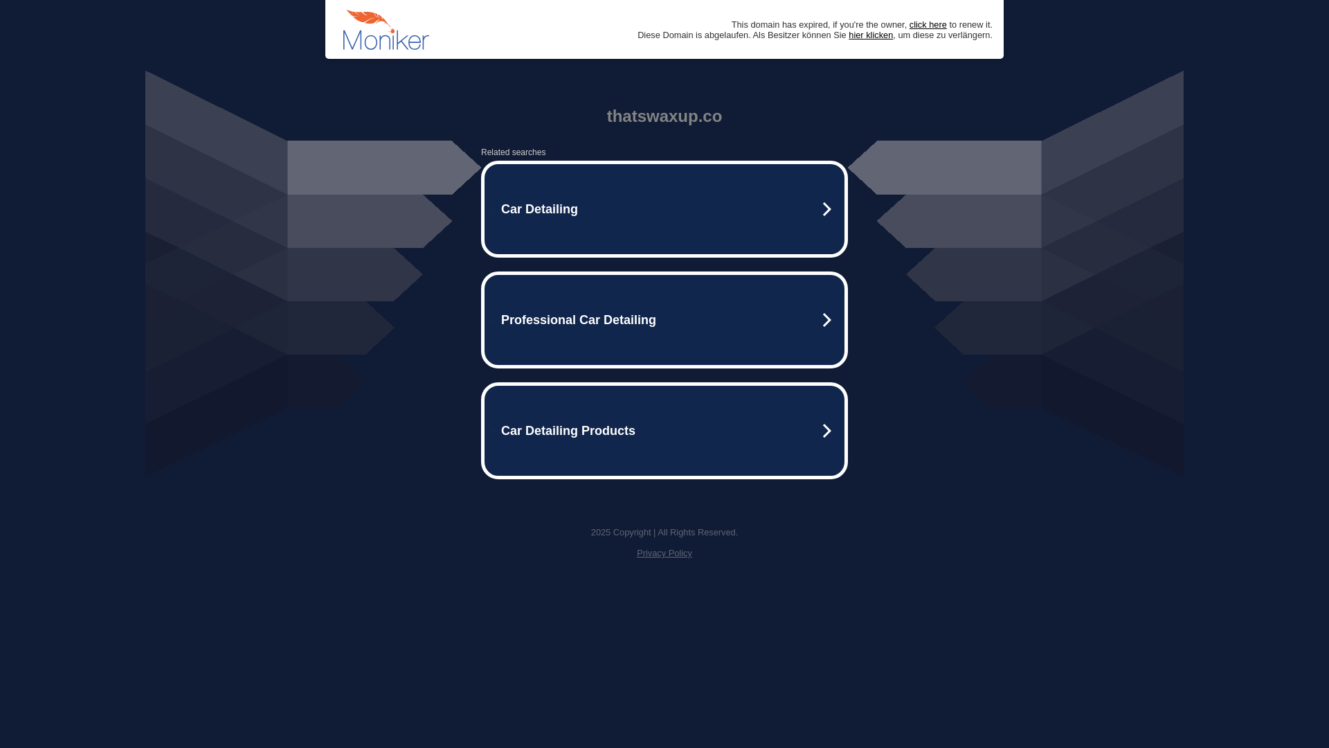 website screenshot of https://thatswaxup.co/