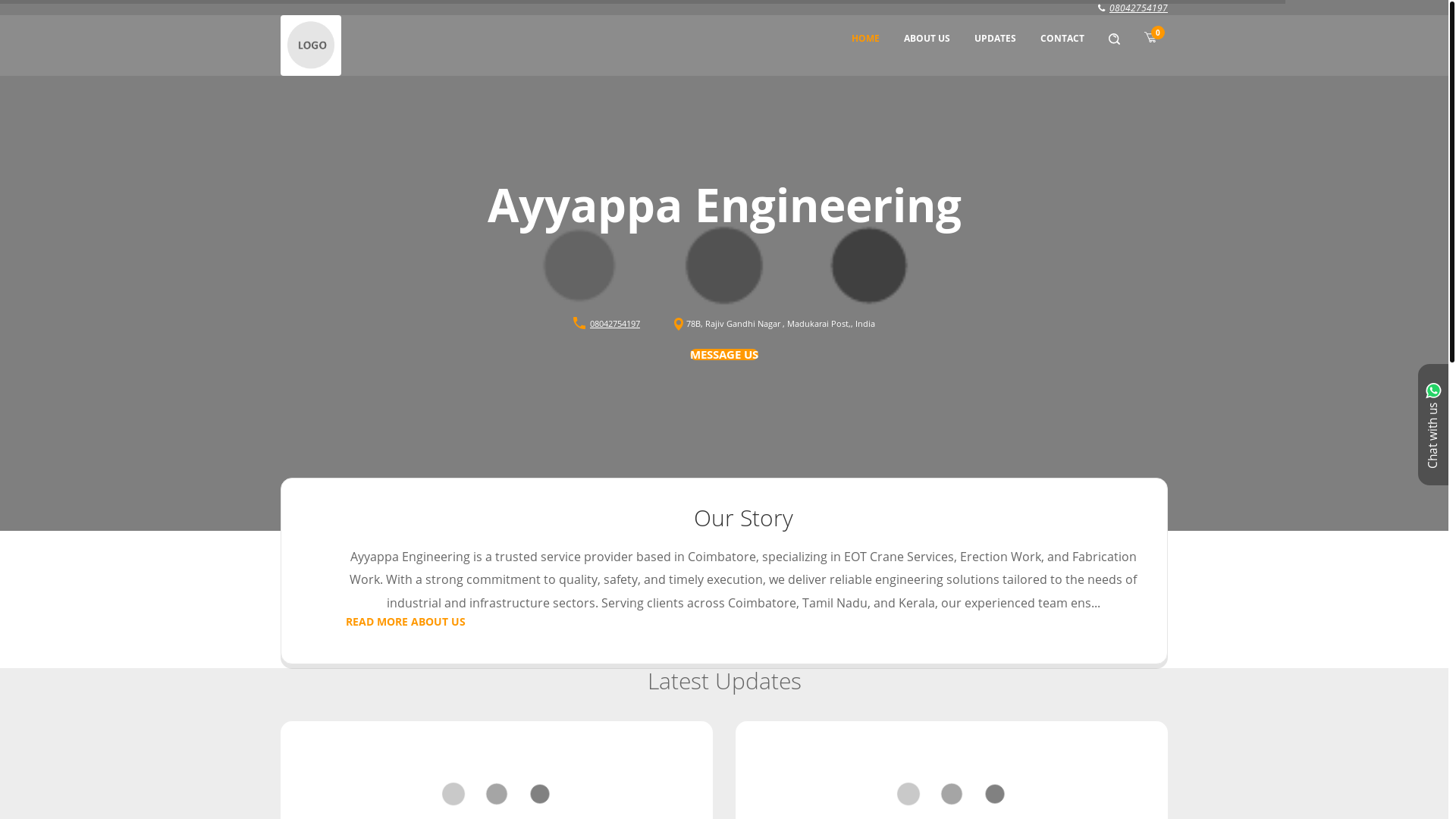 website screenshot of https://ayyappaeotcraneservice.com/