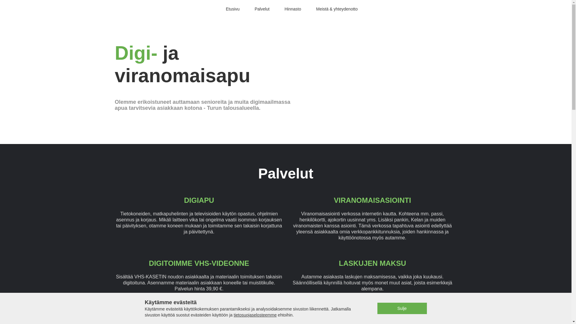 website screenshot of https://divi-palvelut.pages.dev/