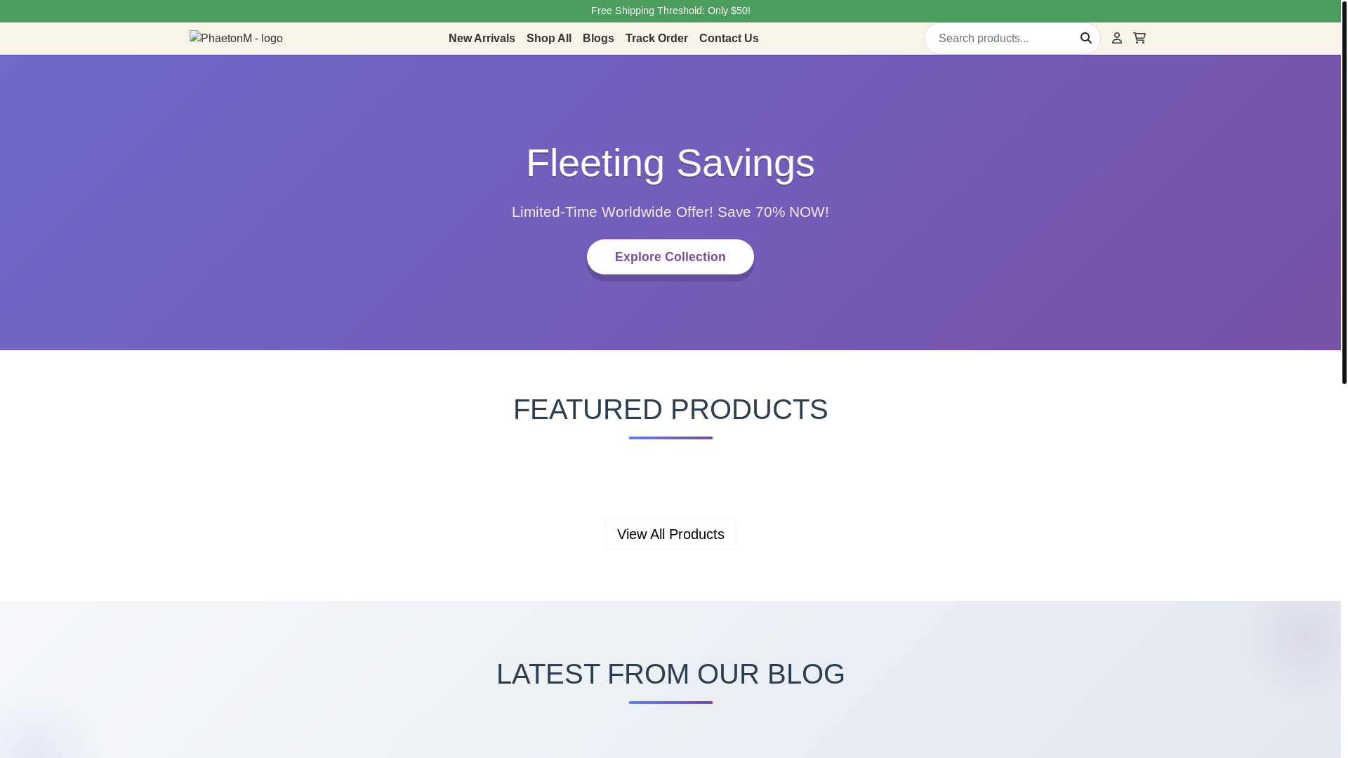 website screenshot of https://phaetonauto.shop/