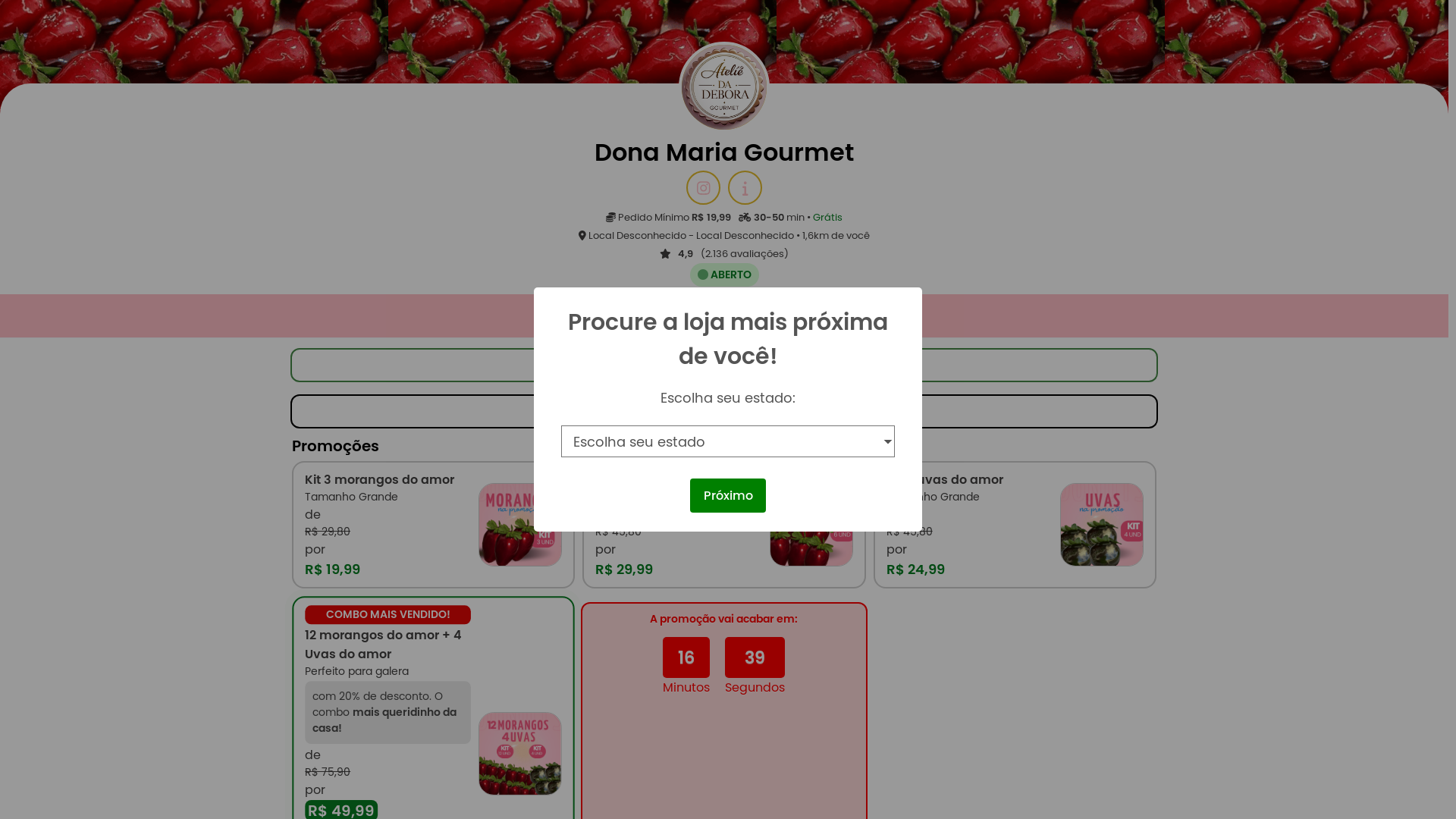 website screenshot of https://donamariagourmet.shop/