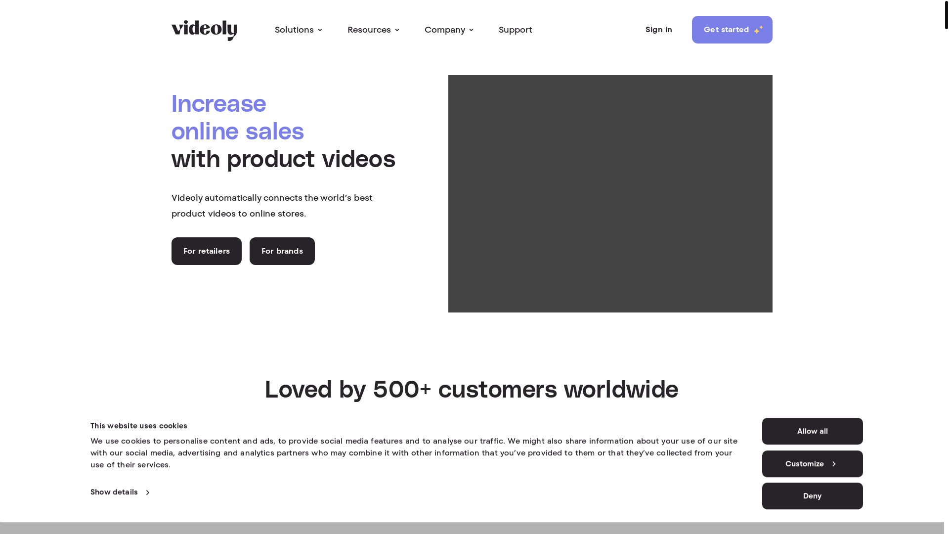 website screenshot of https://videoly.co/?utm_source=videoplayer&utm_medium=direct