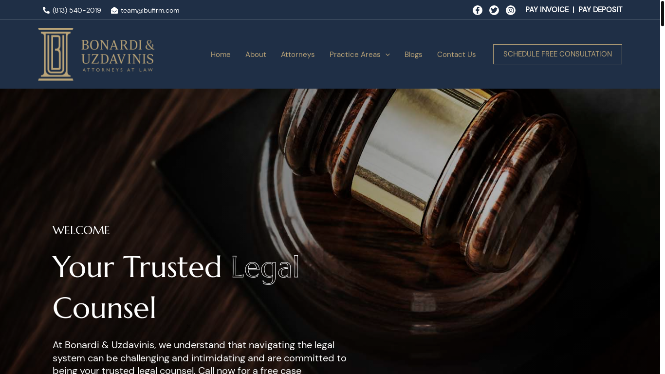 website screenshot of https://bufirm.com/
