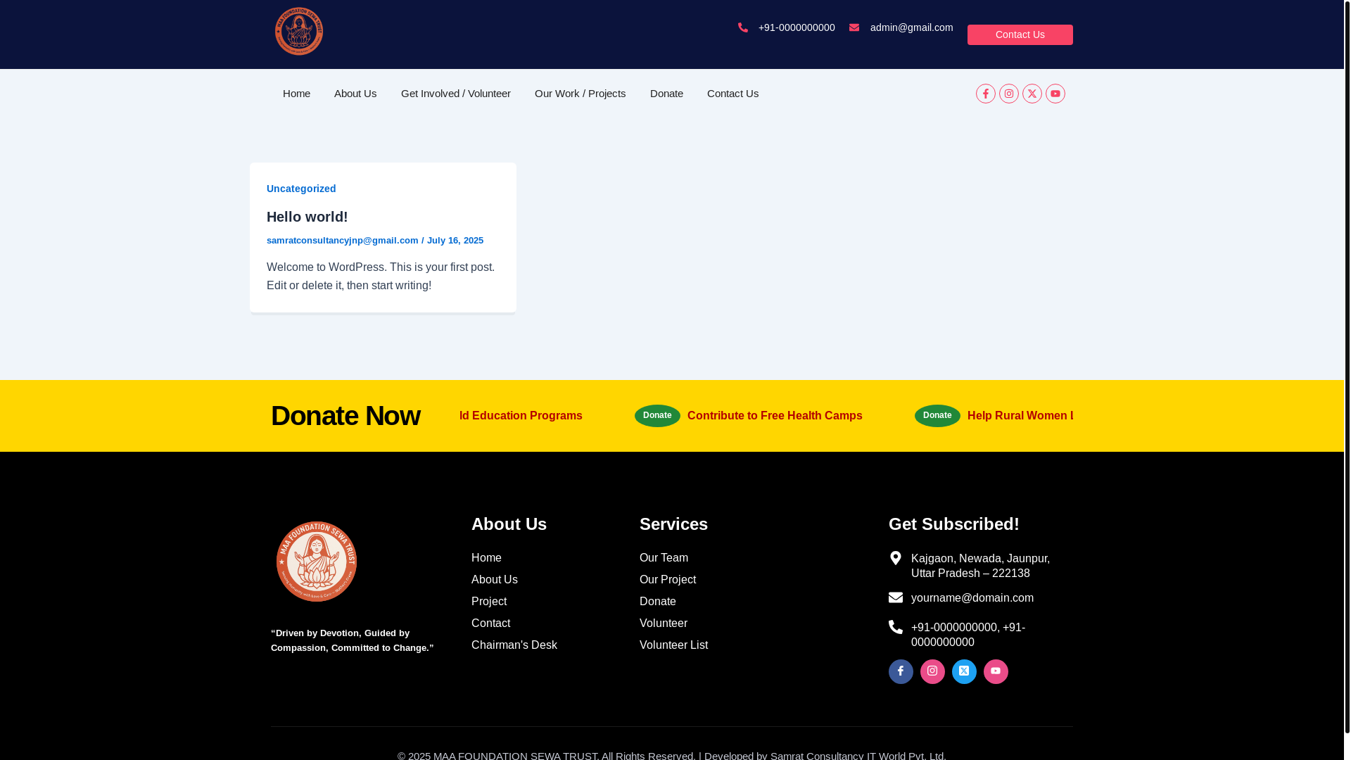 website screenshot of https://maafoundationsewatrust.org/