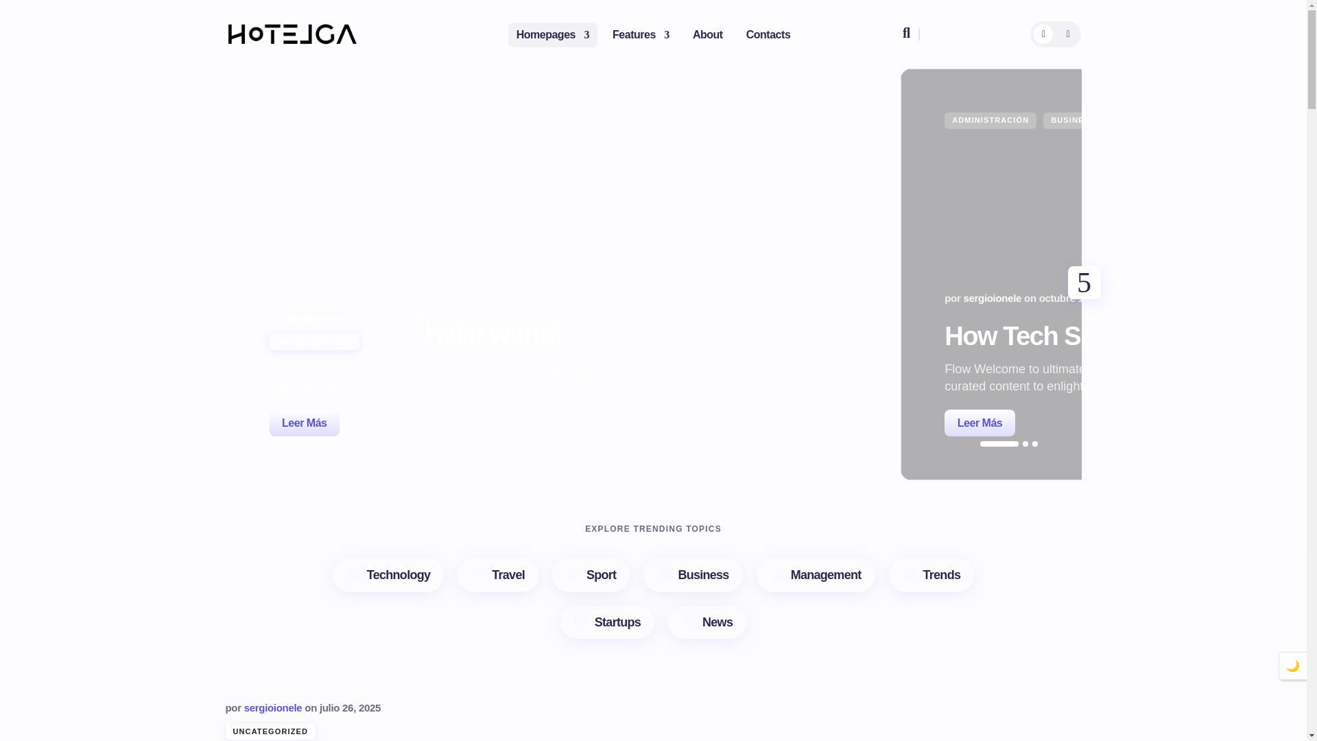 website screenshot of https://hotelga.cl/