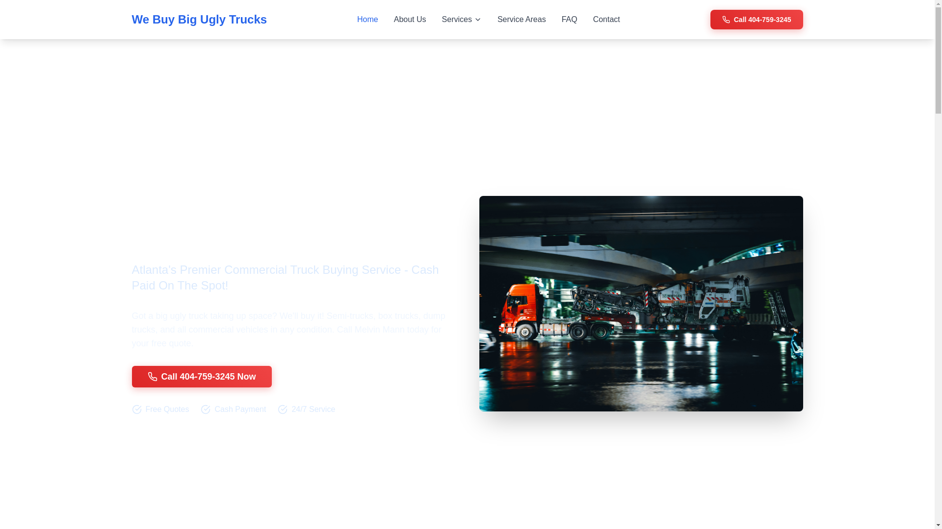 website screenshot of https://webuybiguglytrucks.blog/