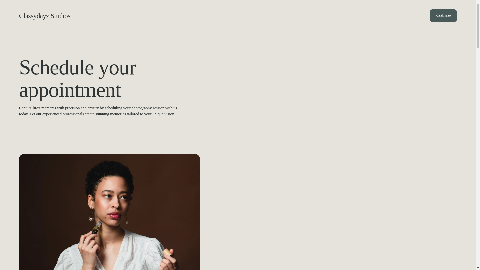 website screenshot of https://classydayzstudios.com/
