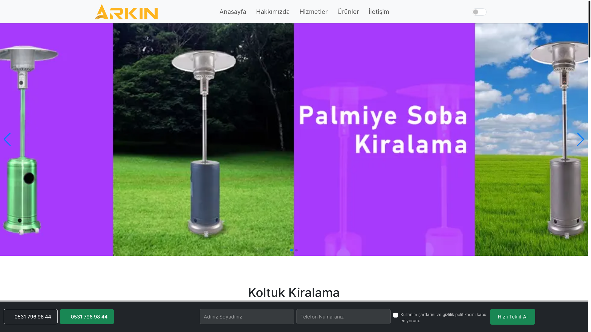 website screenshot of https://plastiksandalyekiralama.tr/