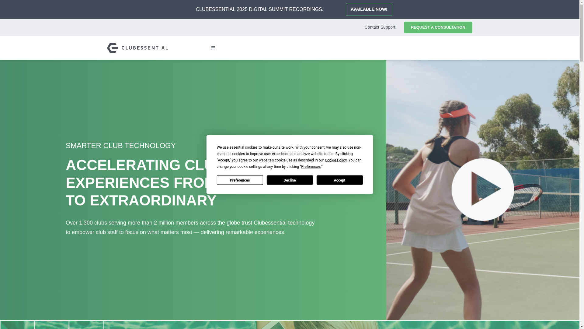 website screenshot of https://clubessential.com/