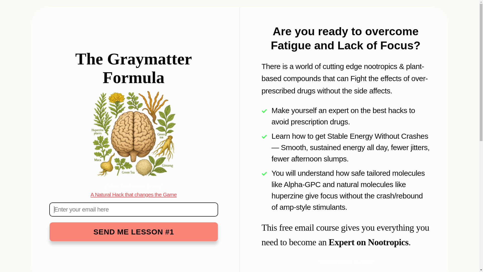 website screenshot of https://thegraymatterformula.com/