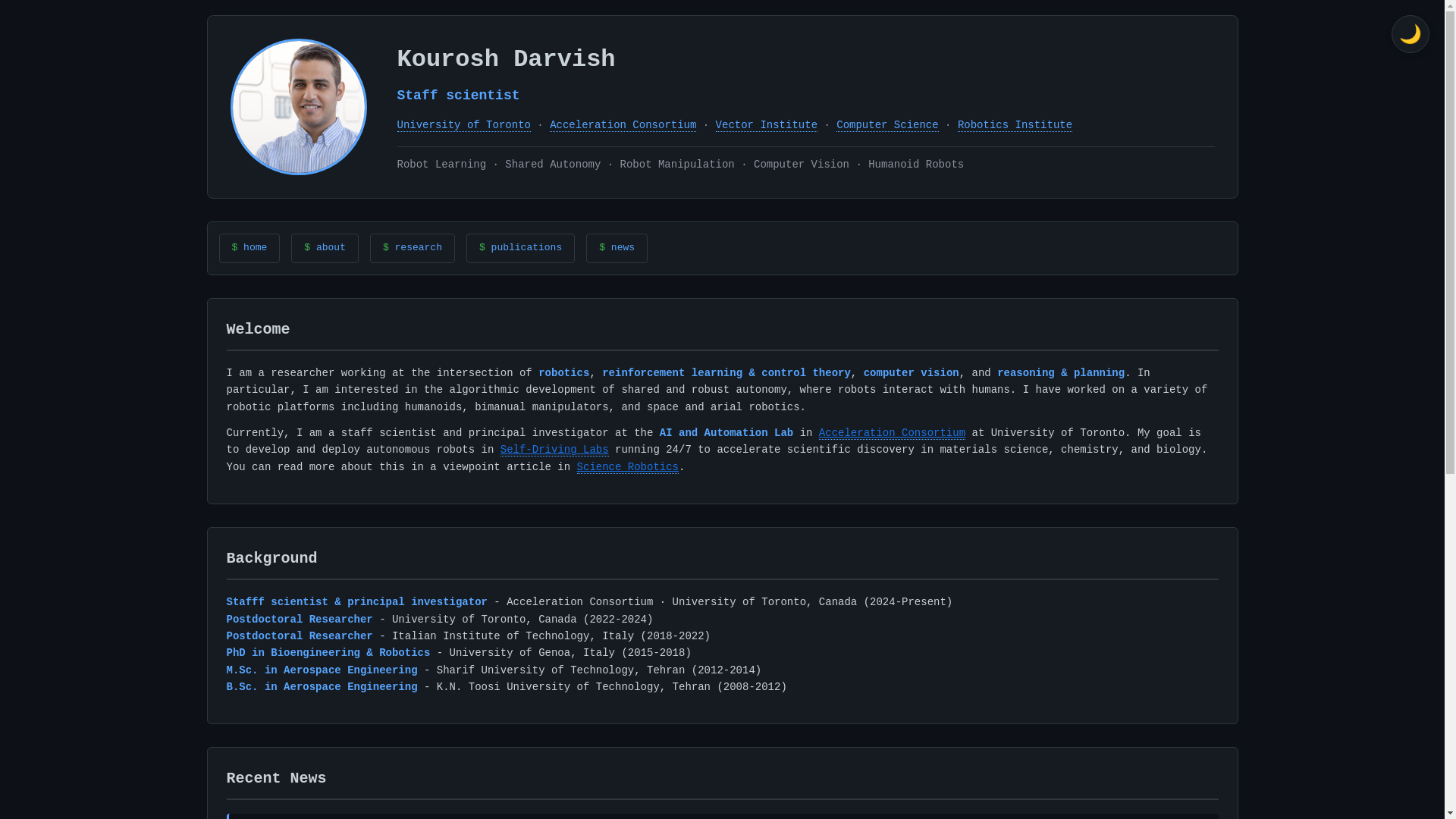 website screenshot of https://kouroshdarvish.com/