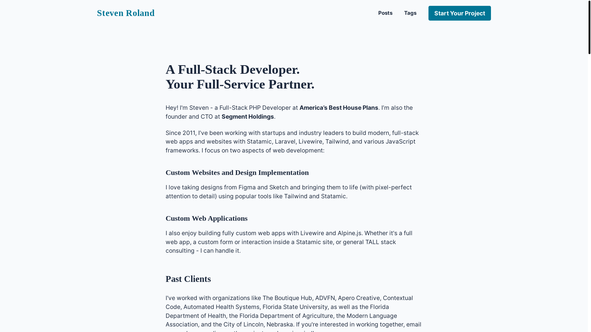 website screenshot of https://stevenroland-com.pages.dev/