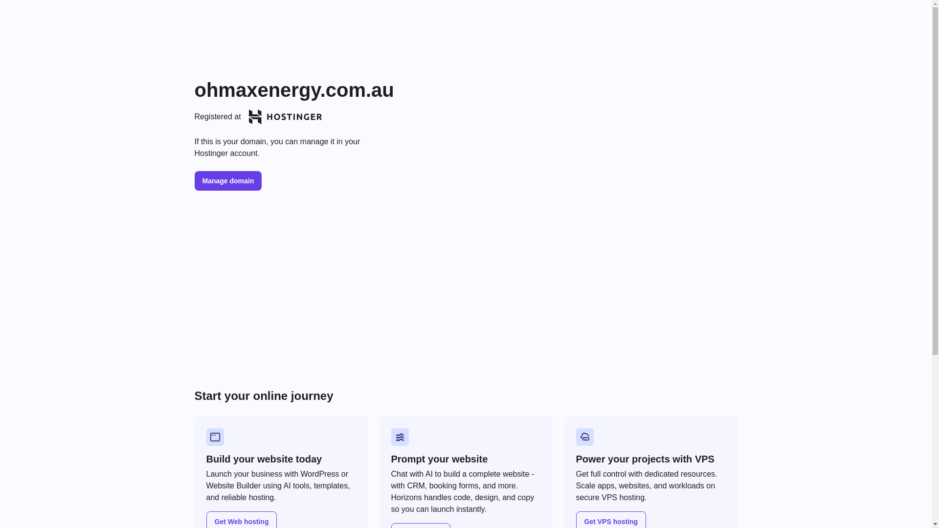 website screenshot of https://ohmaxenergy.com.au/