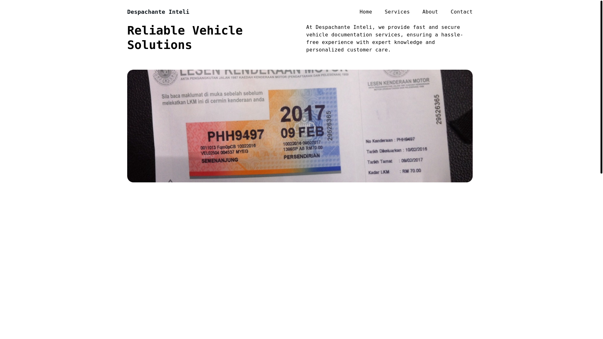 website screenshot of https://despachanteinteli.com.br/