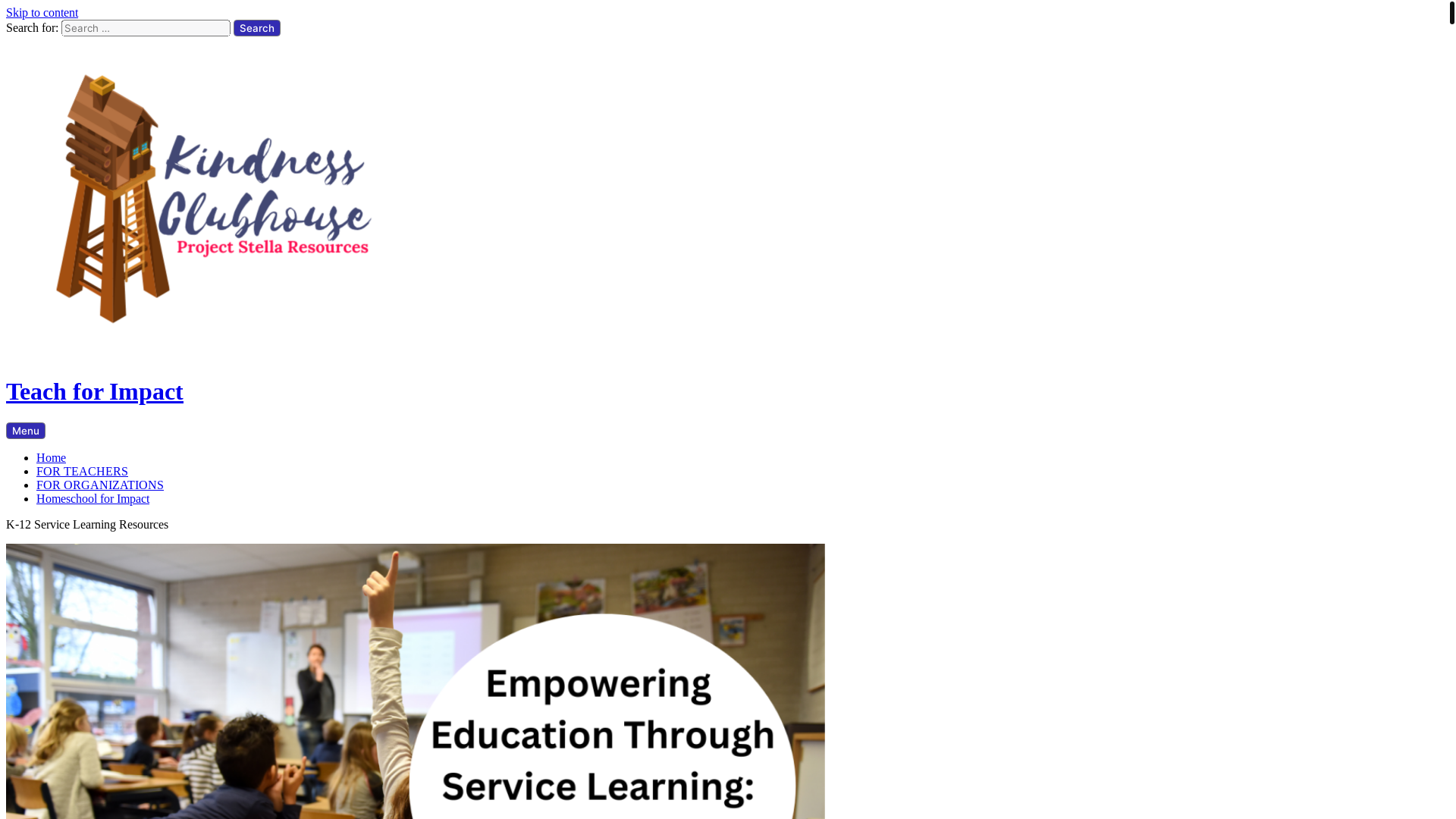 website screenshot of https://teaching4impact.com/