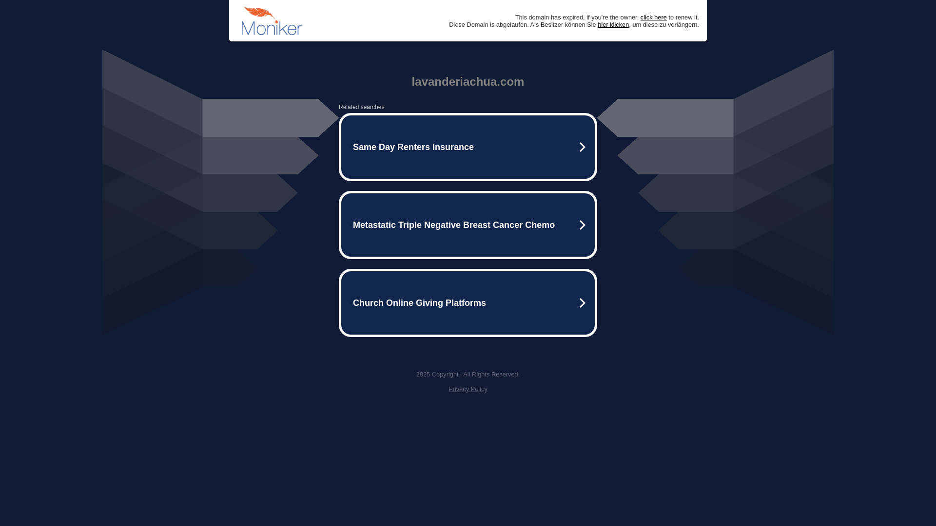 website screenshot of https://lavanderiachua.com/