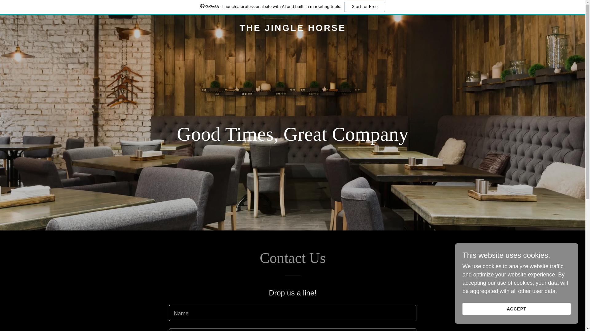 website screenshot of https://thejinglehorse.com/