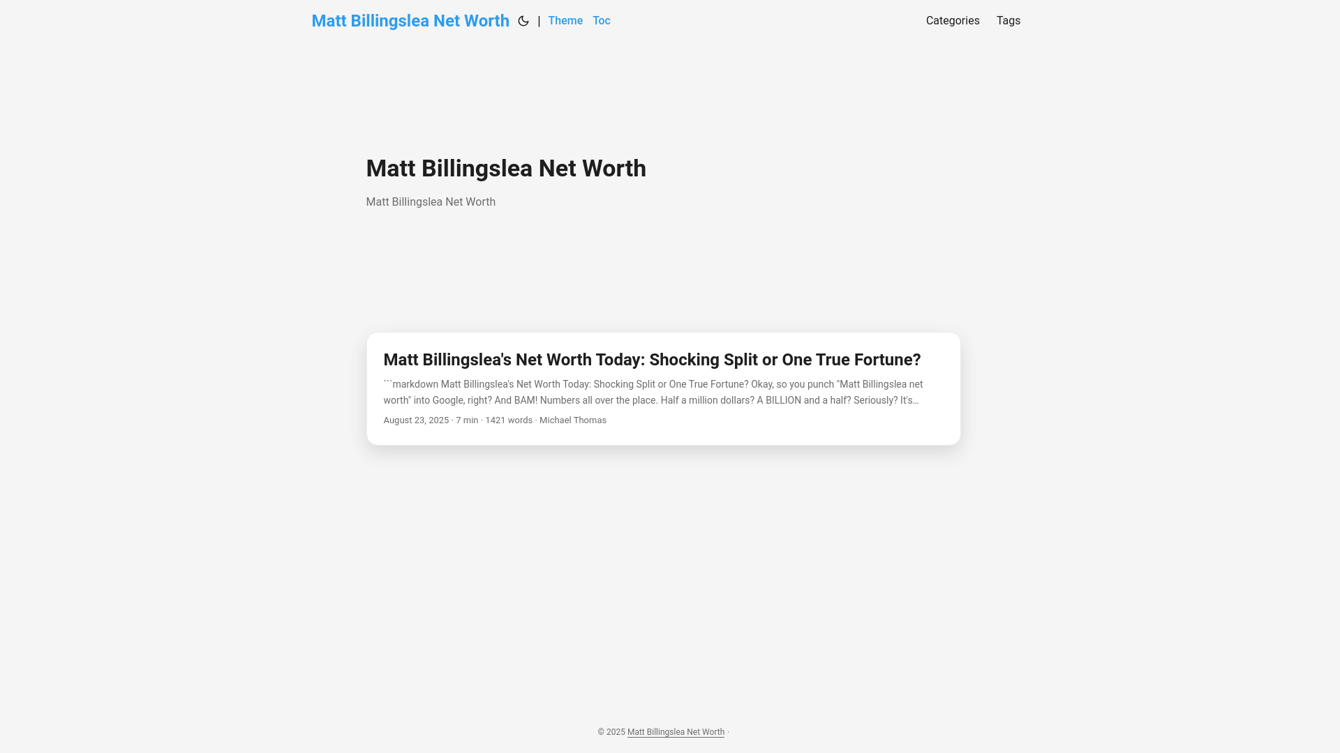 website screenshot of https://matt-billingslea-net-worth.pages.dev/