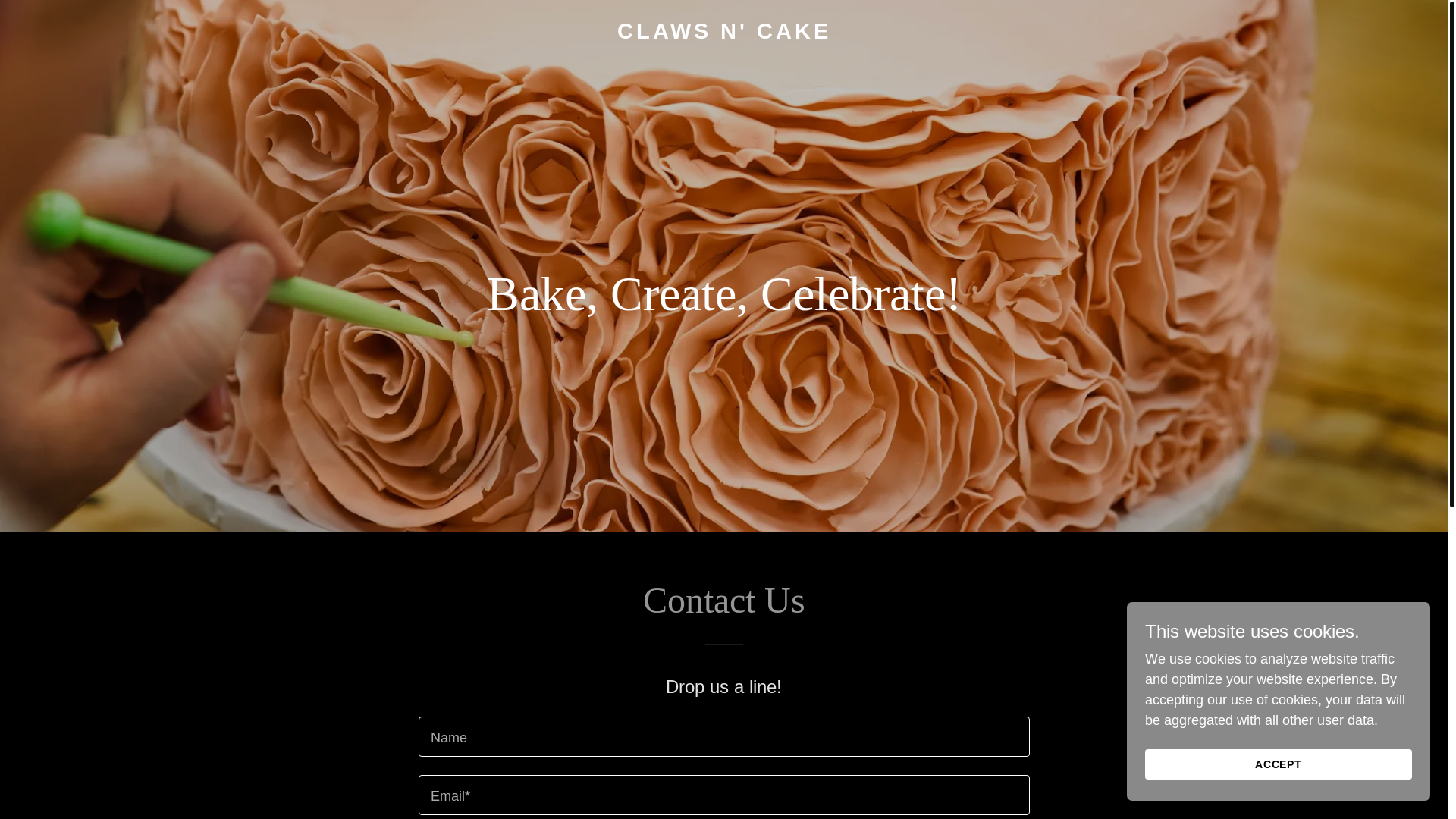 website screenshot of https://clawsncake.com/