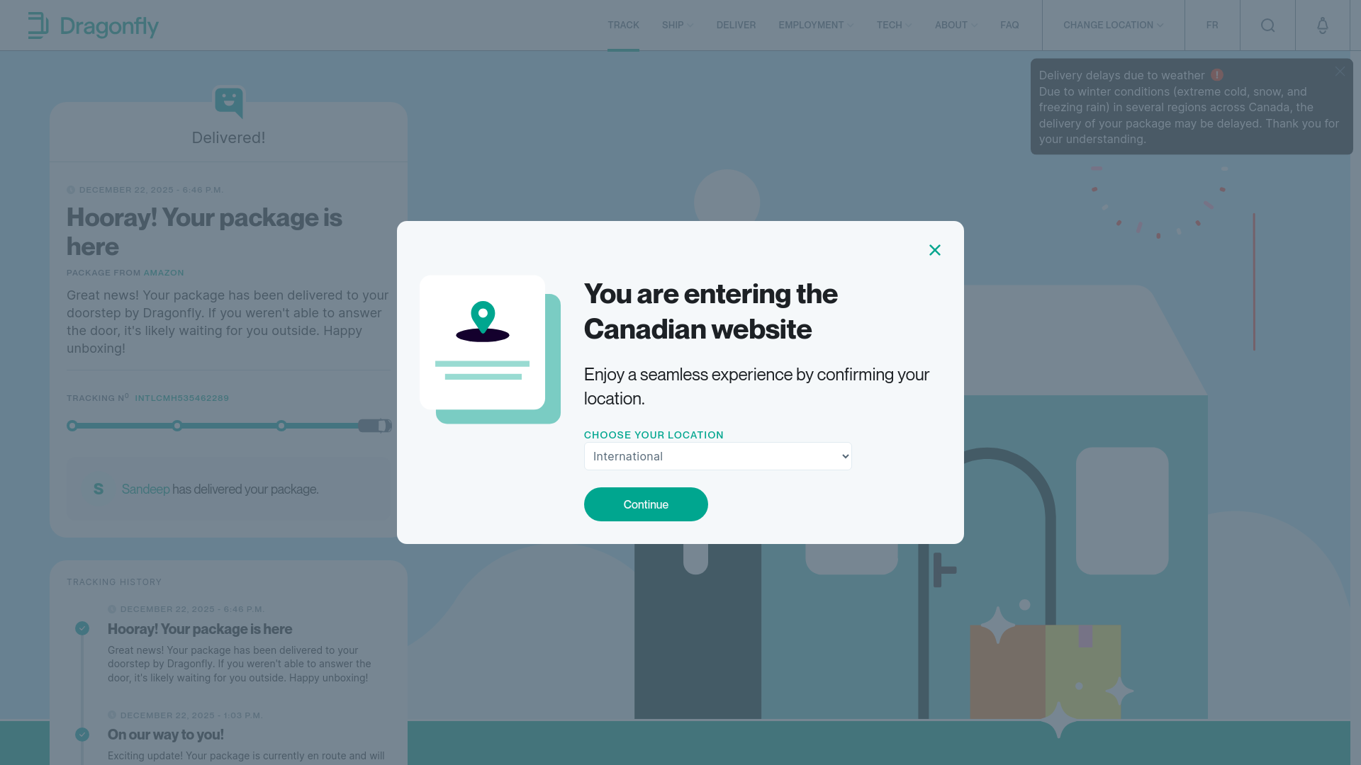 website screenshot of https://t2xptclr.r.ca-central-1.awstrack.me/L0/https:%2F%2Fdragonflyshipping.ca%2Fen%2Ftrack-your-package%2F%3Ftracking-id=INTLCMH535462289/1/010d019b475b20df-1b67dc4c-dee1-402f-9d22-40384cc965c4-000000/0k07lEdJ_SQeBlIMgGjCgLDfUr4=242