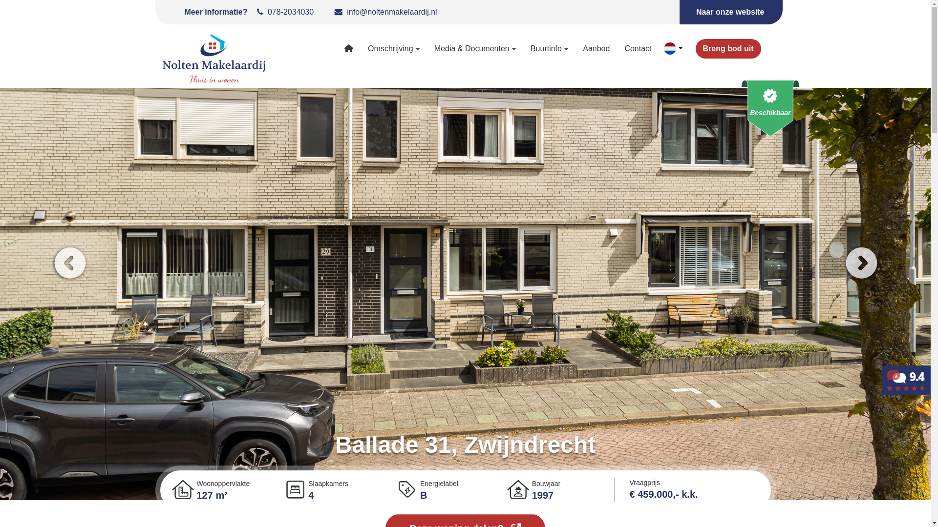 website screenshot of https://ballade31.nl/