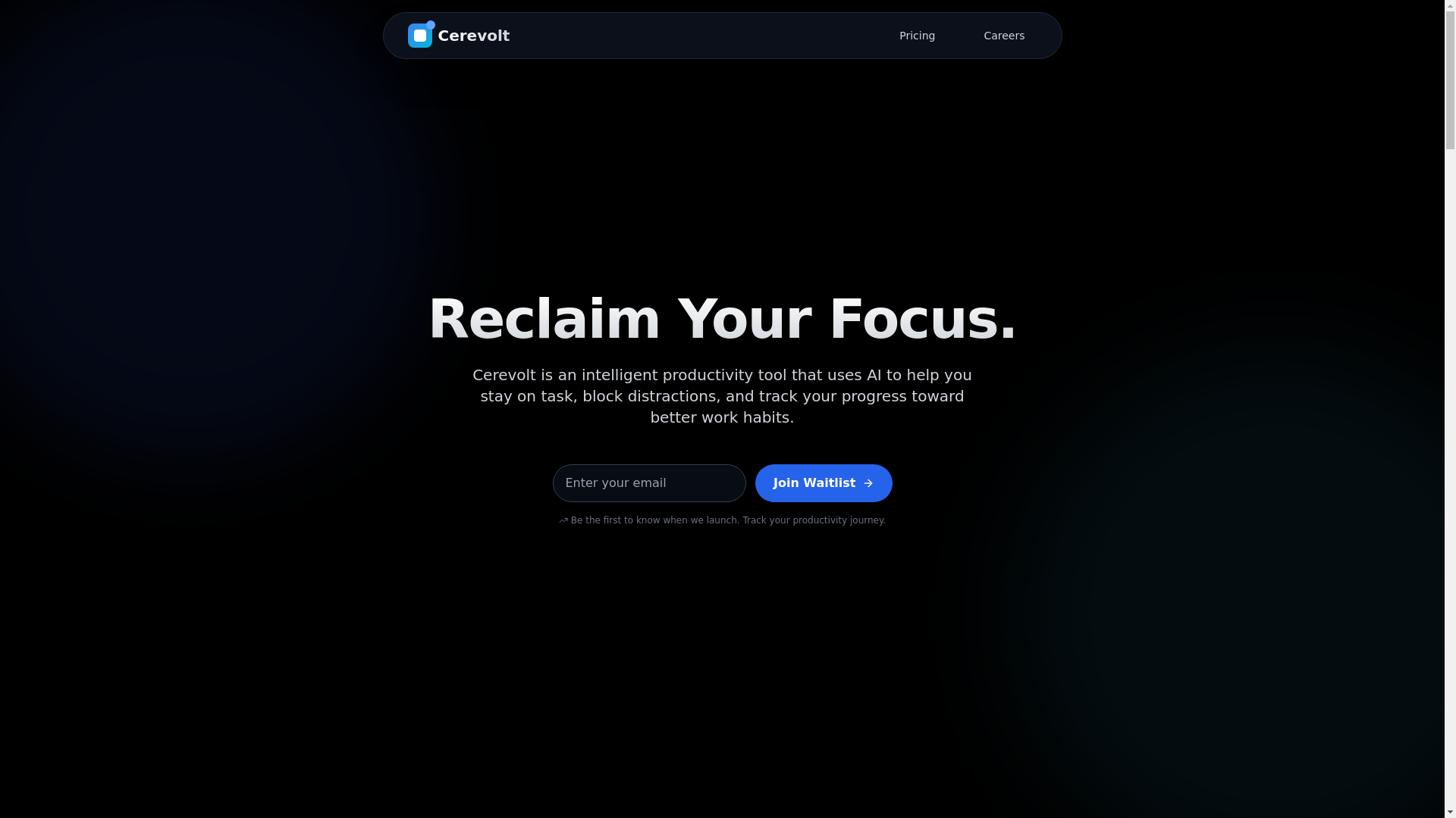 website screenshot of https://cerevolt.com/
