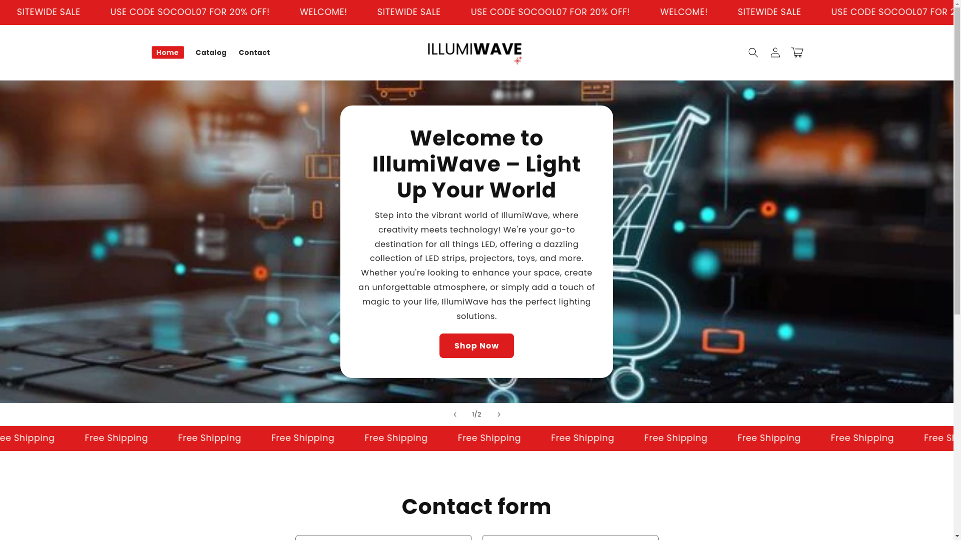 website screenshot of https://waveillumination.us/
