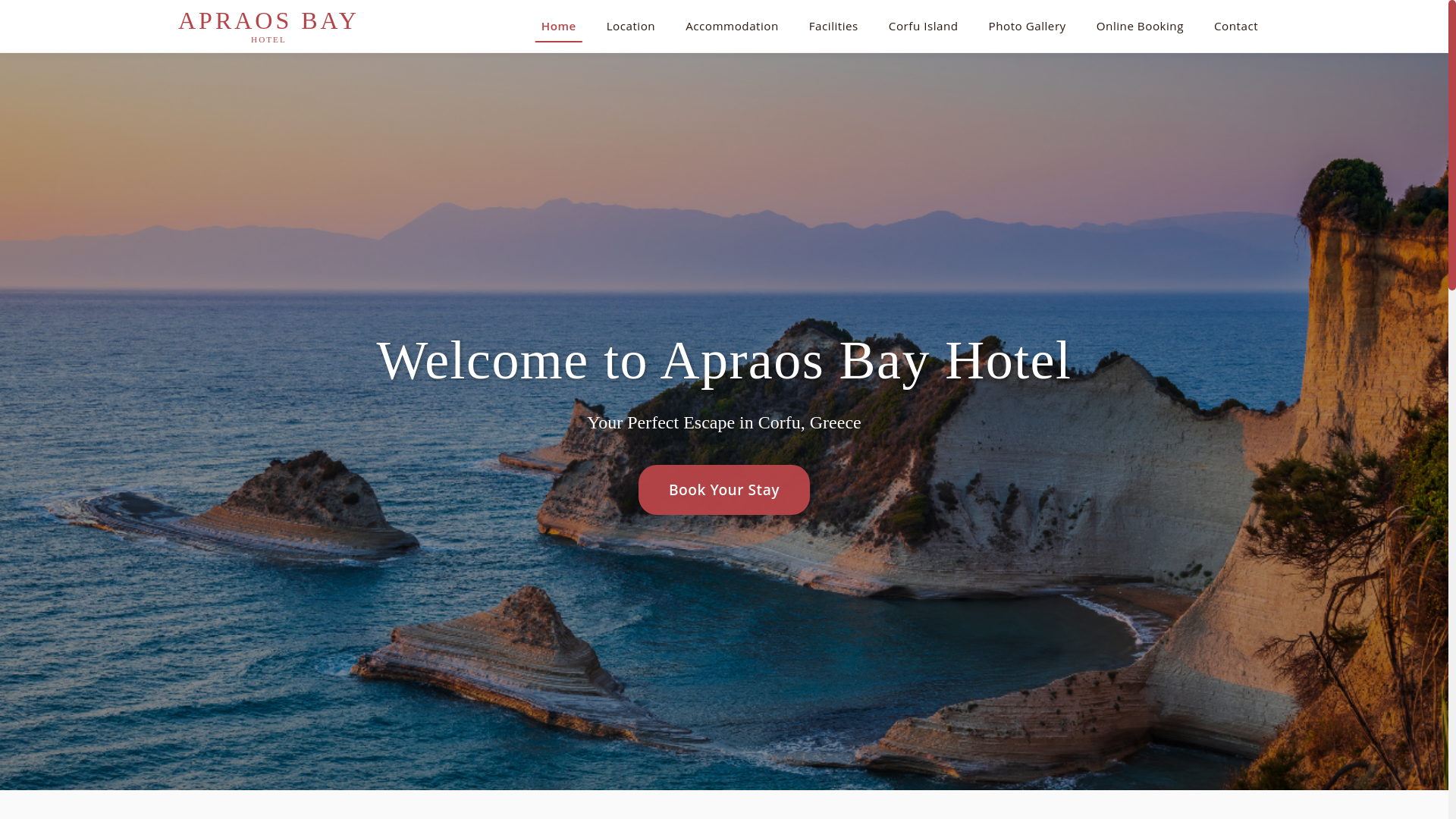 website screenshot of https://hotelapraosbay.com/