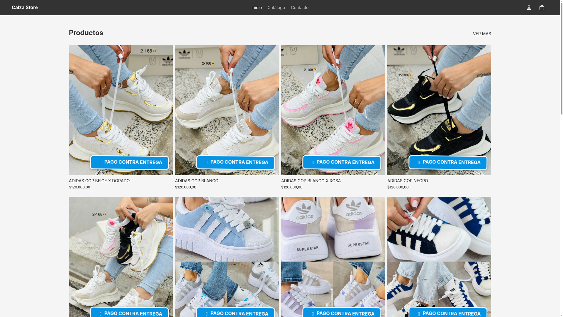 website screenshot of https://calzastore.online/
