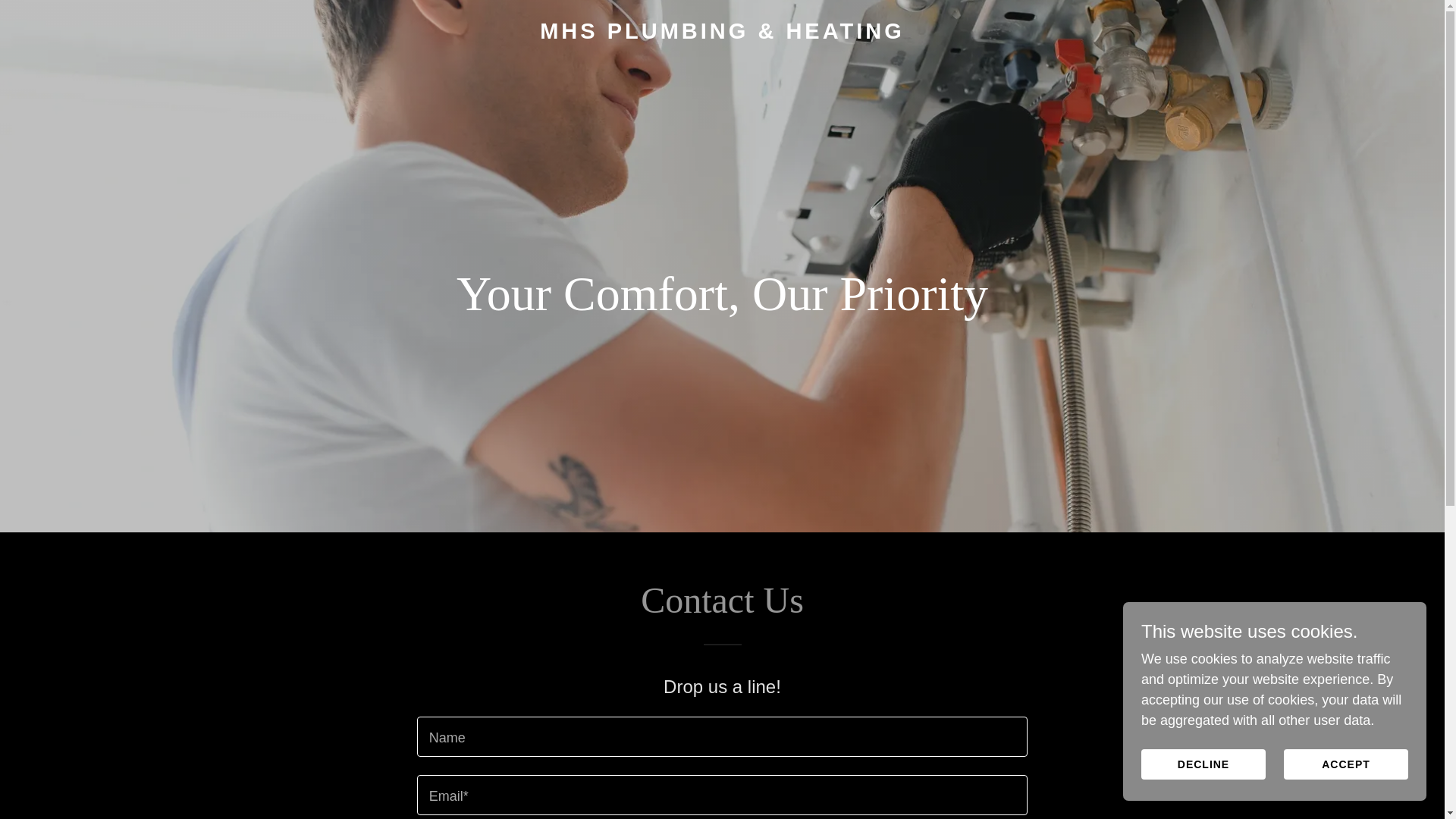 website screenshot of https://mhsplumbingheating.com/