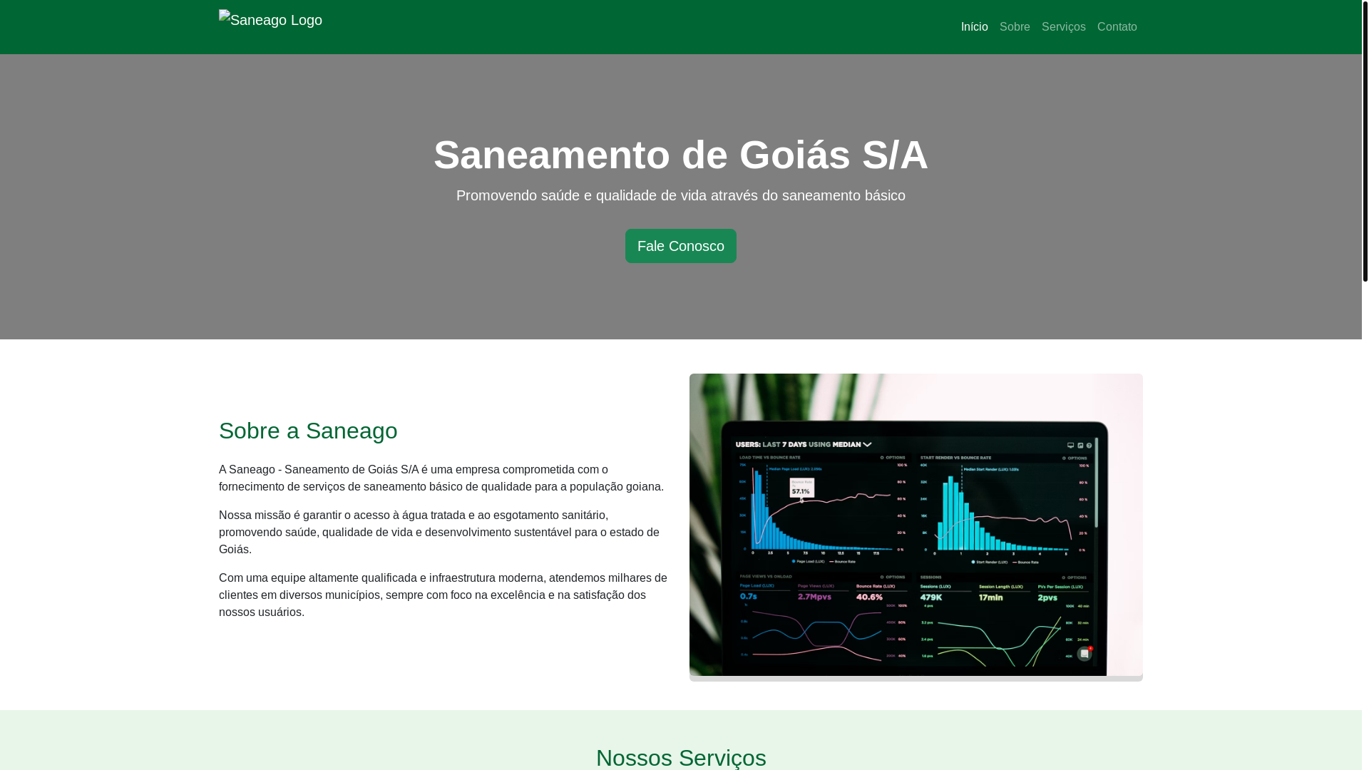 website screenshot of https://saneamento.me/