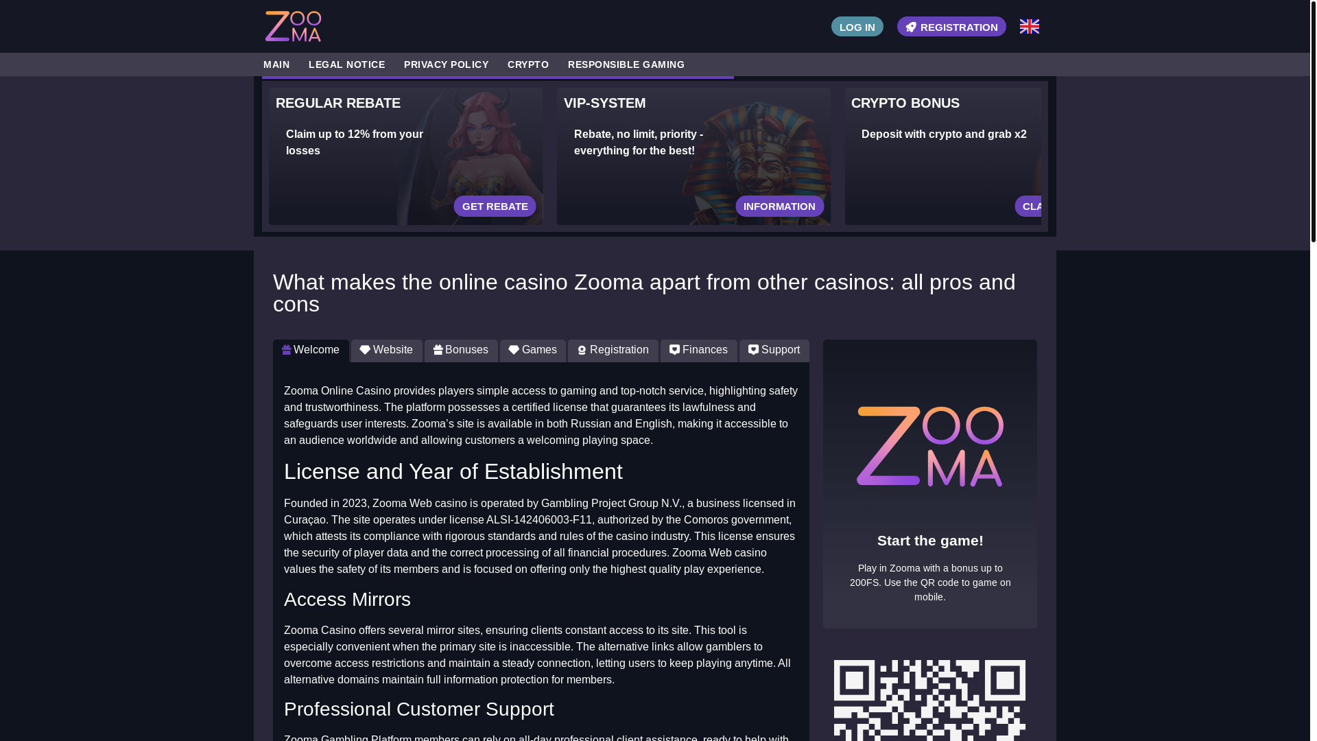 website screenshot of https://zooma-fortune.top/