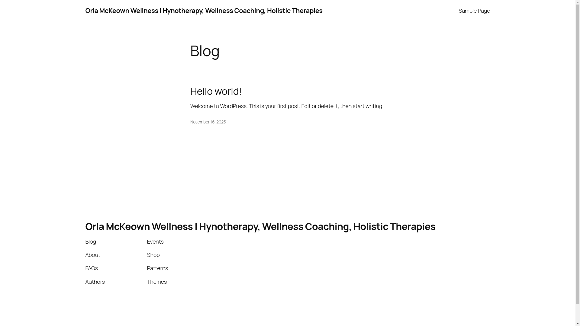 website screenshot of https://orlamckeownwellness.com/