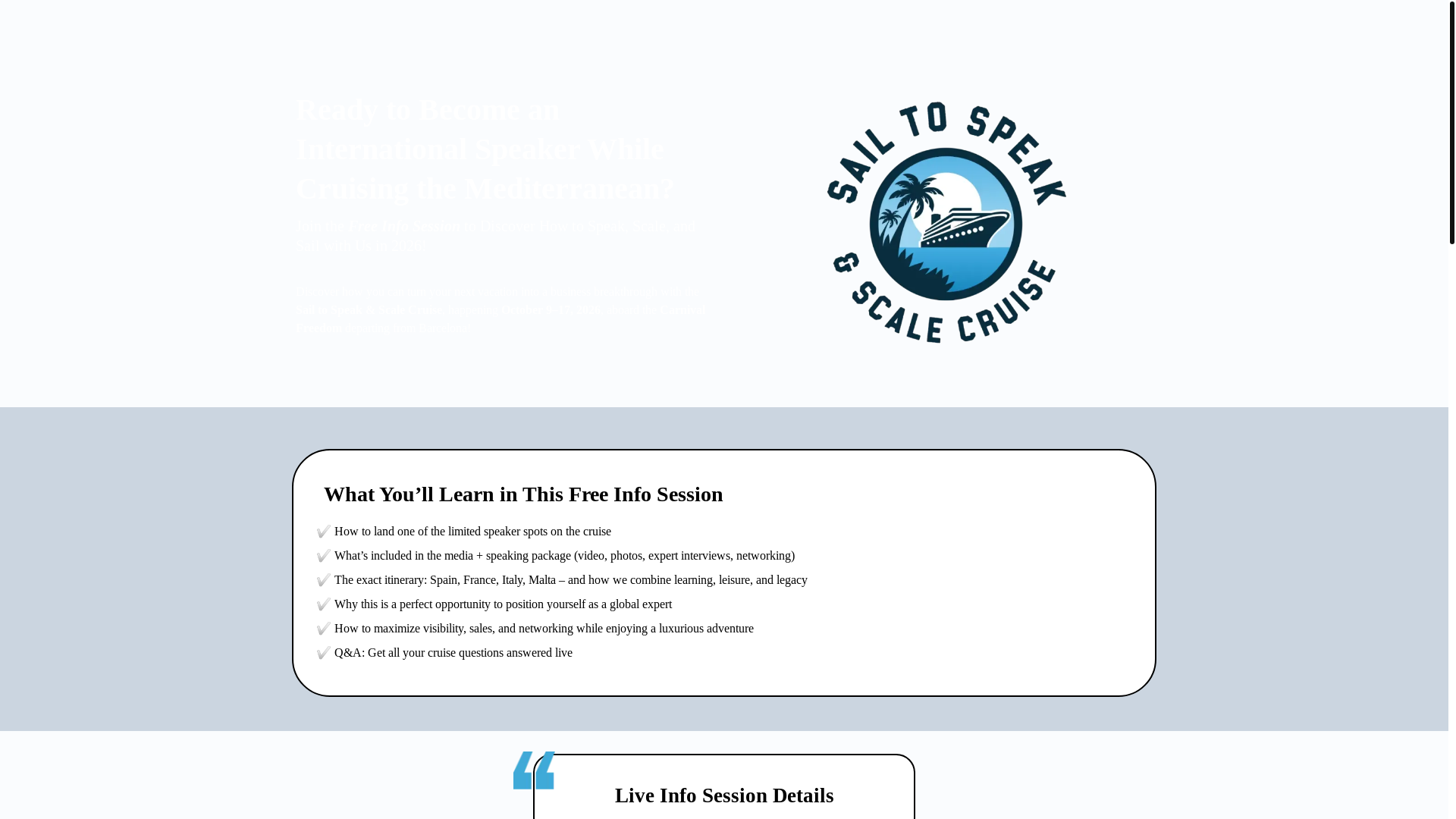 website screenshot of https://speakerscruiseinfo.com/