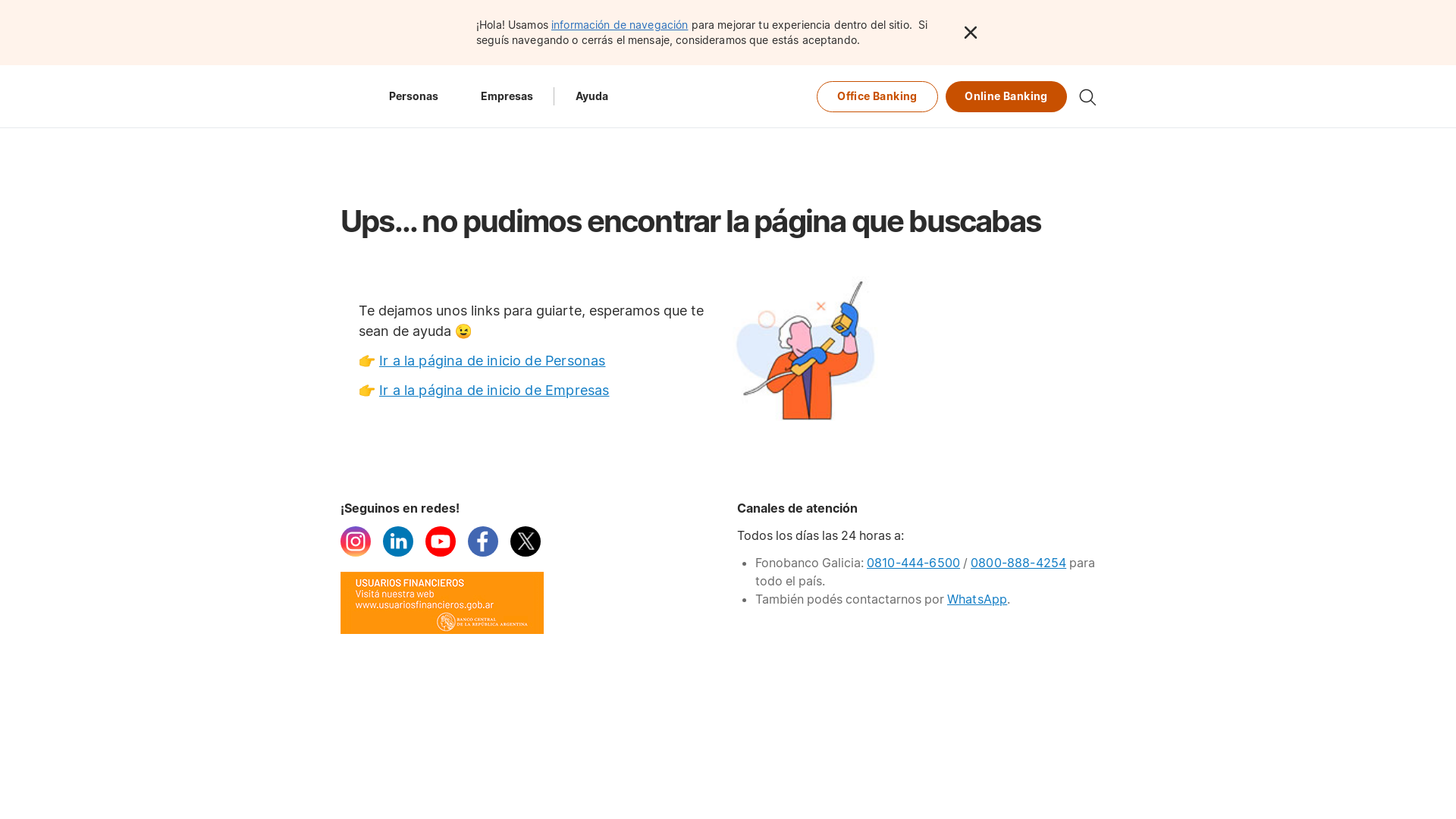 website screenshot of https://www.galicia.ar/personas/cuentas/eminent/eventos