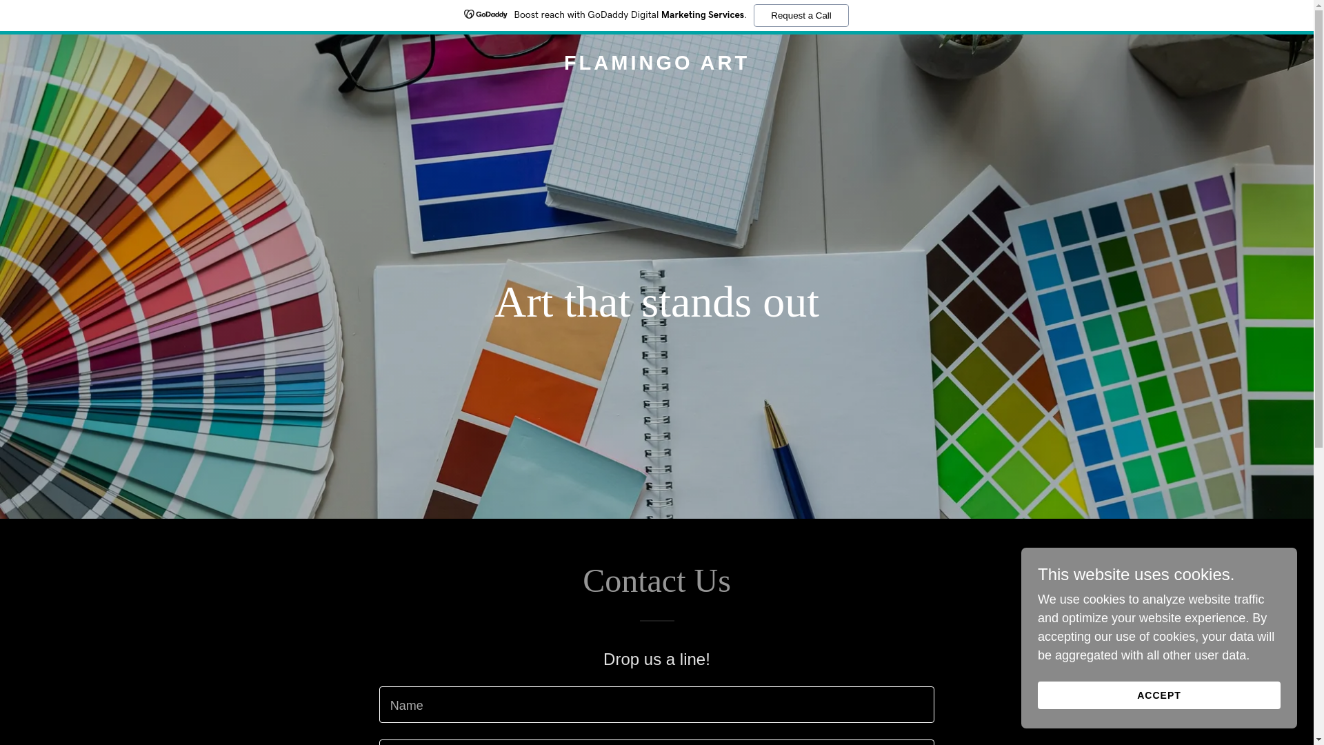 website screenshot of https://flamingoart.co/
