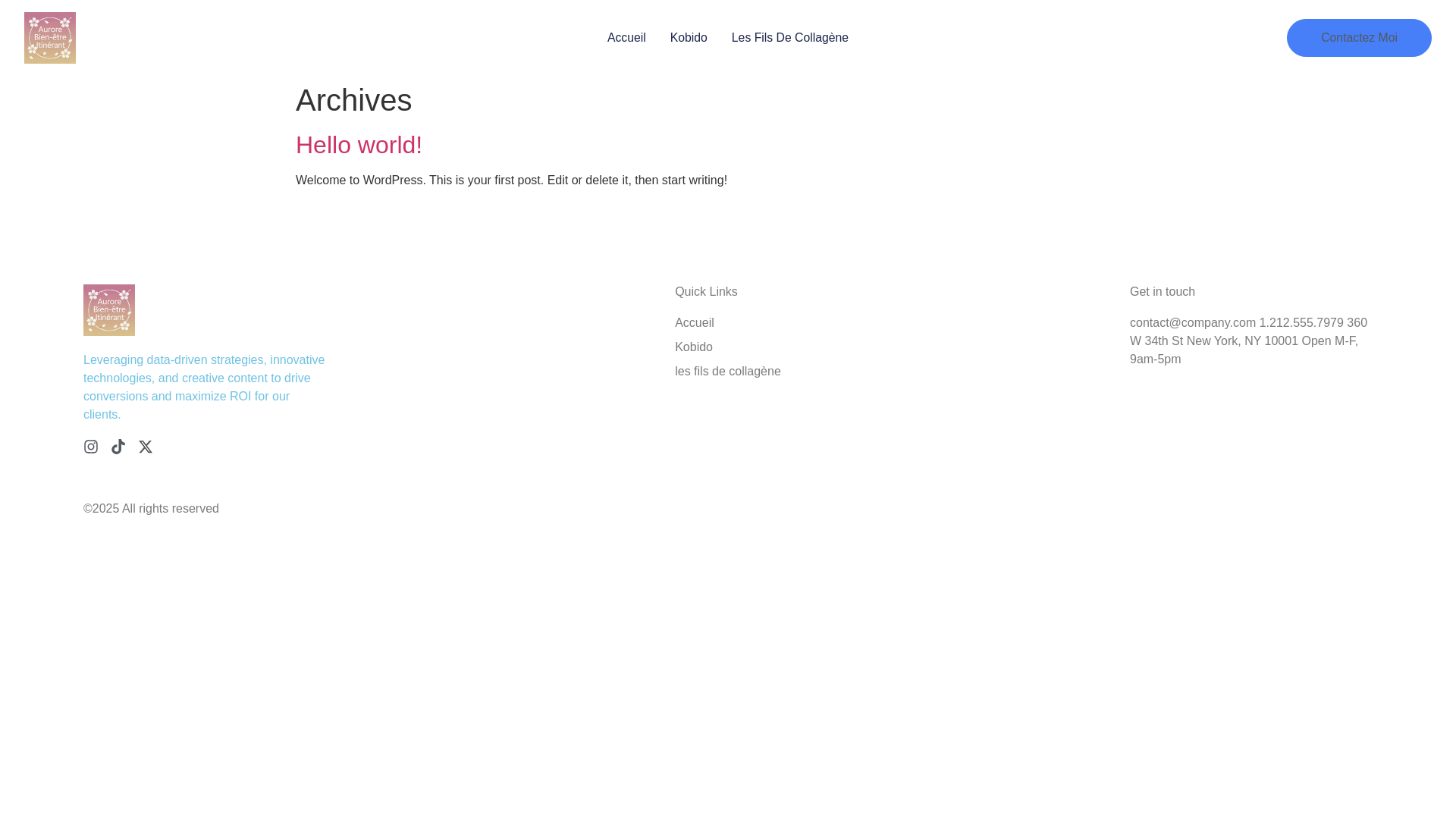 website screenshot of https://aurore-bienetre.fr/