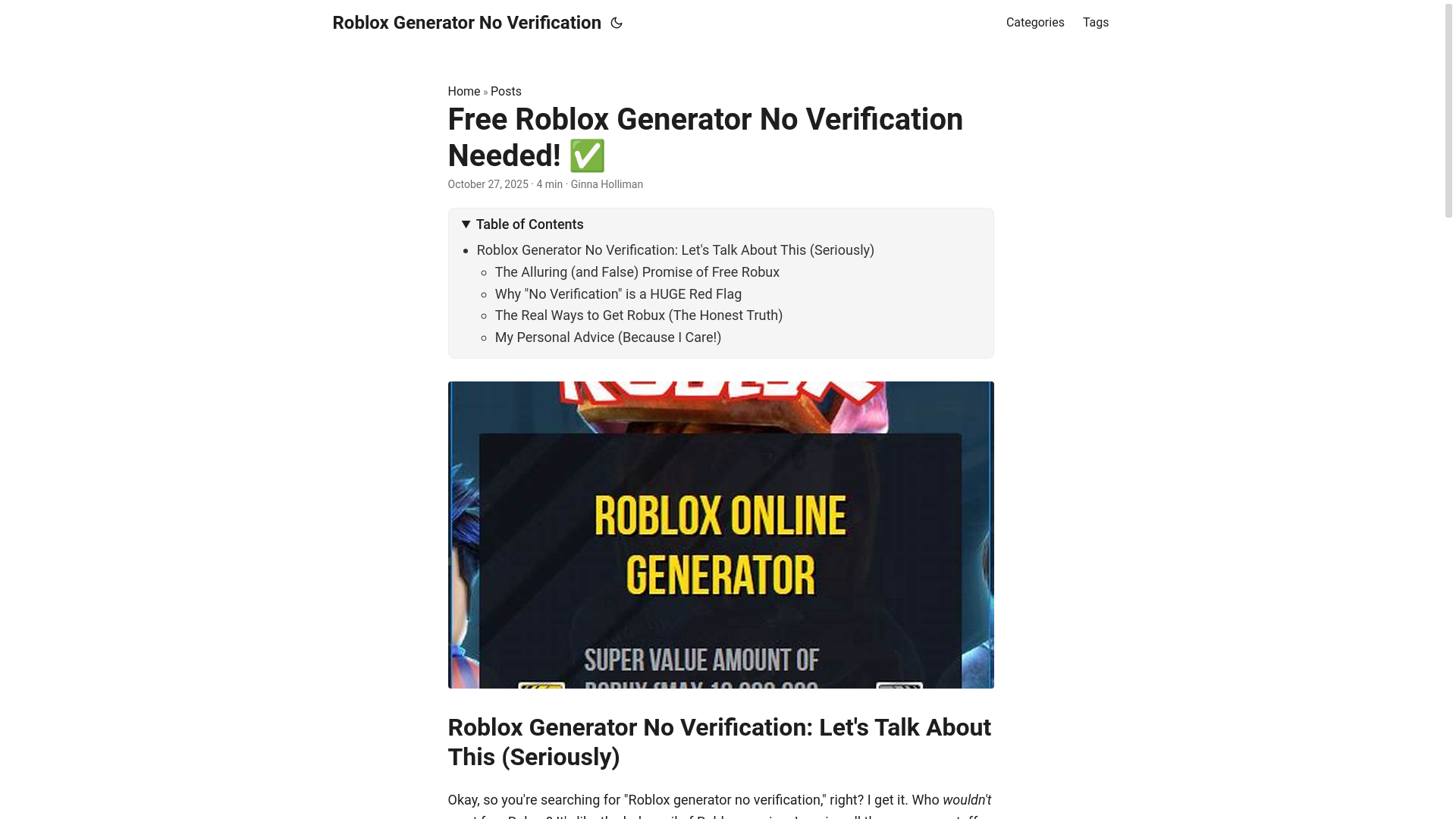 website screenshot of https://roblox-generator-no-verification.pages.dev/
