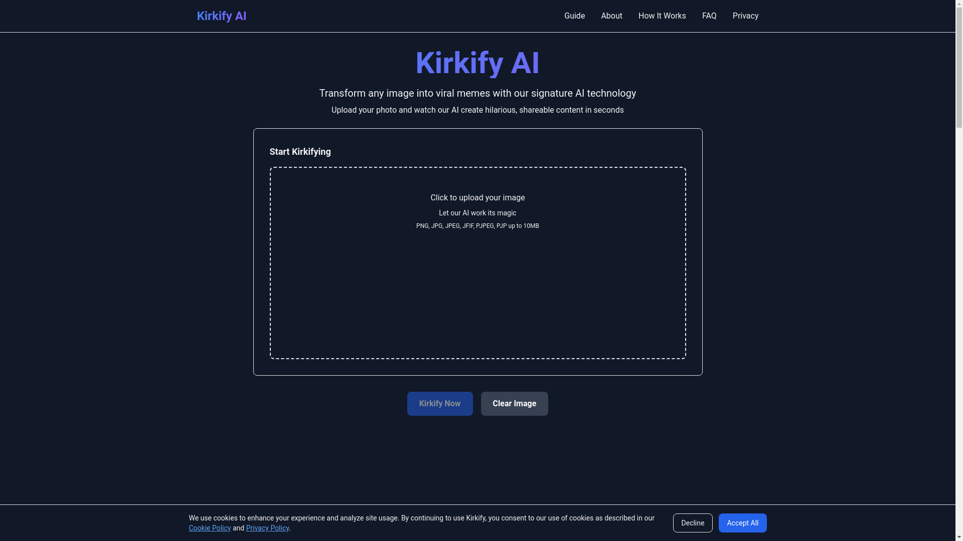 website screenshot of https://kirkify.uk
