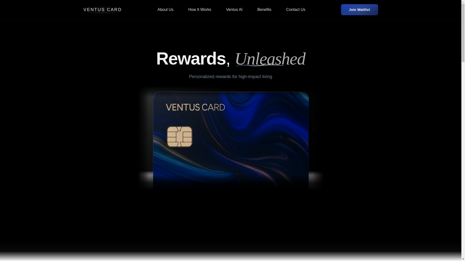 website screenshot of https://ventuscards.com/