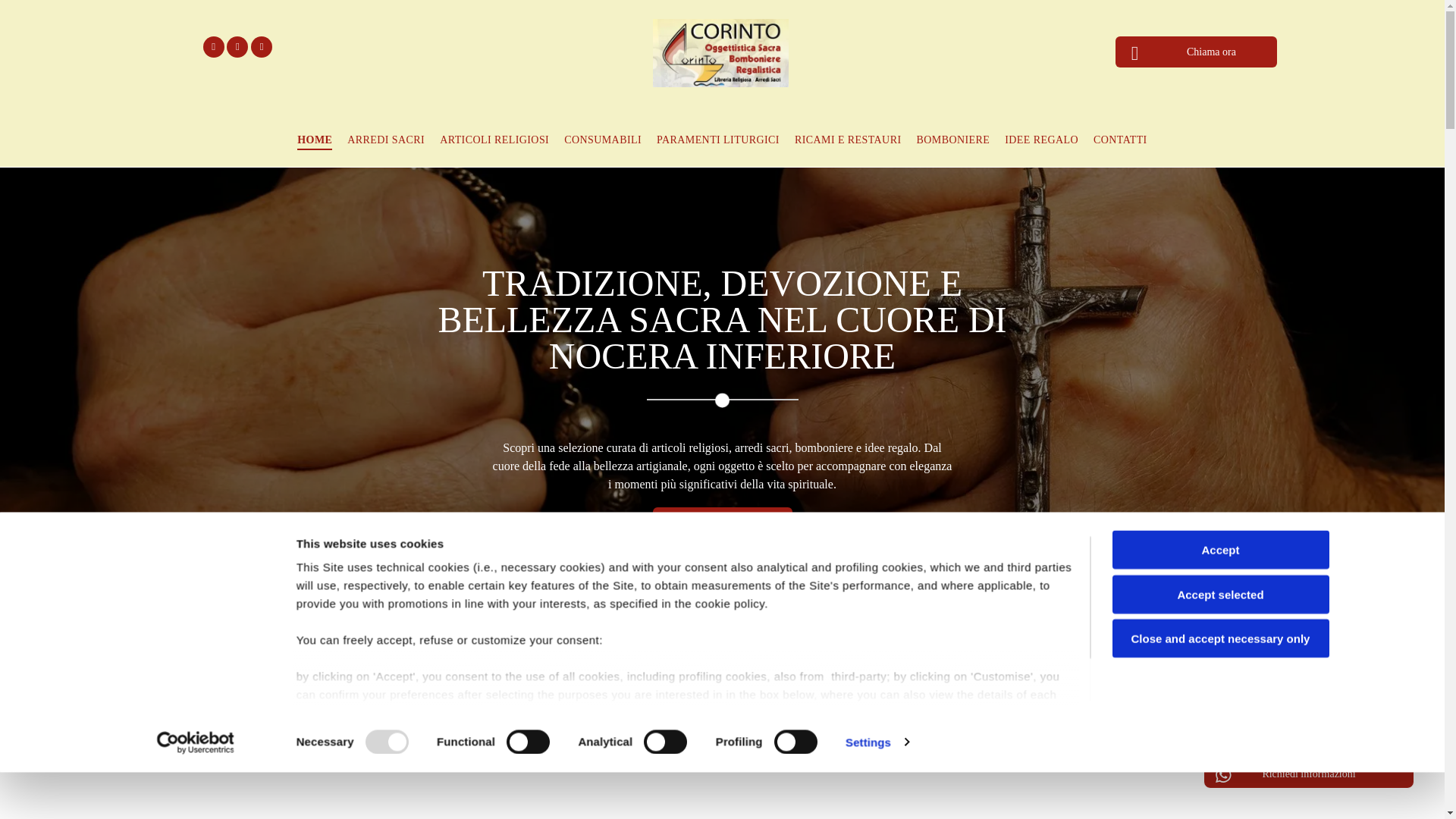 website screenshot of https://corintoarticolireligiosi.com/