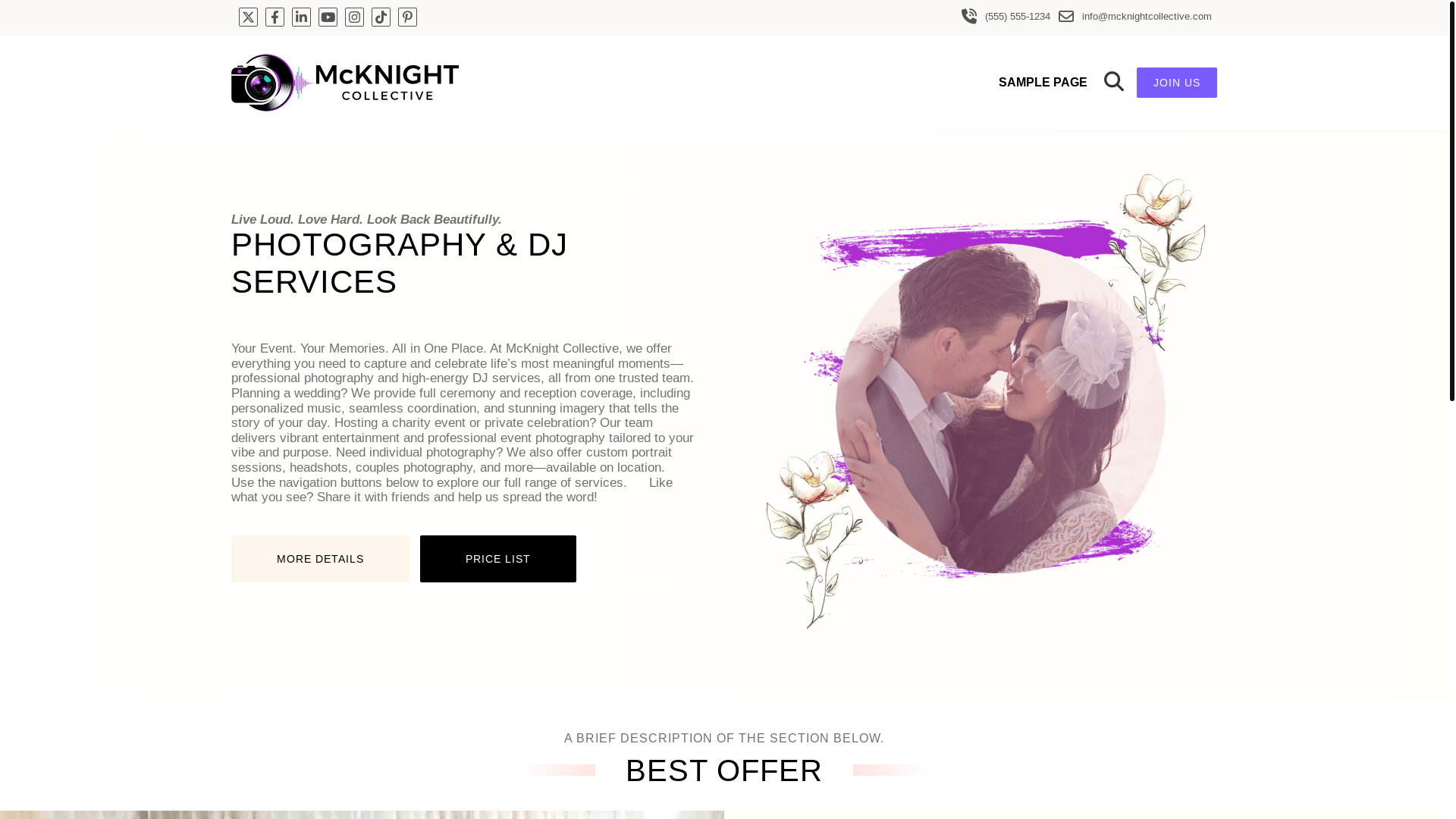 website screenshot of https://mcknightcollective.com/