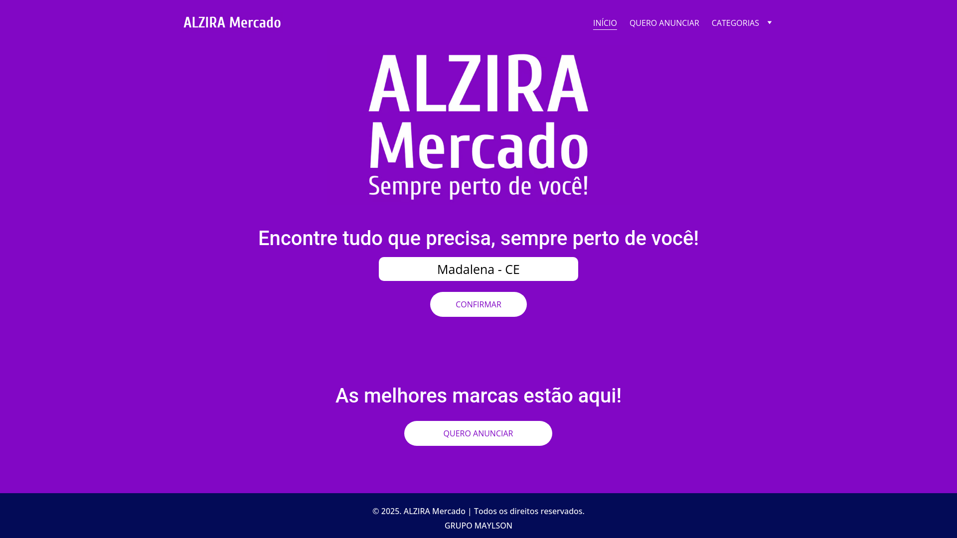 website screenshot of https://alziramercado.com.br/
